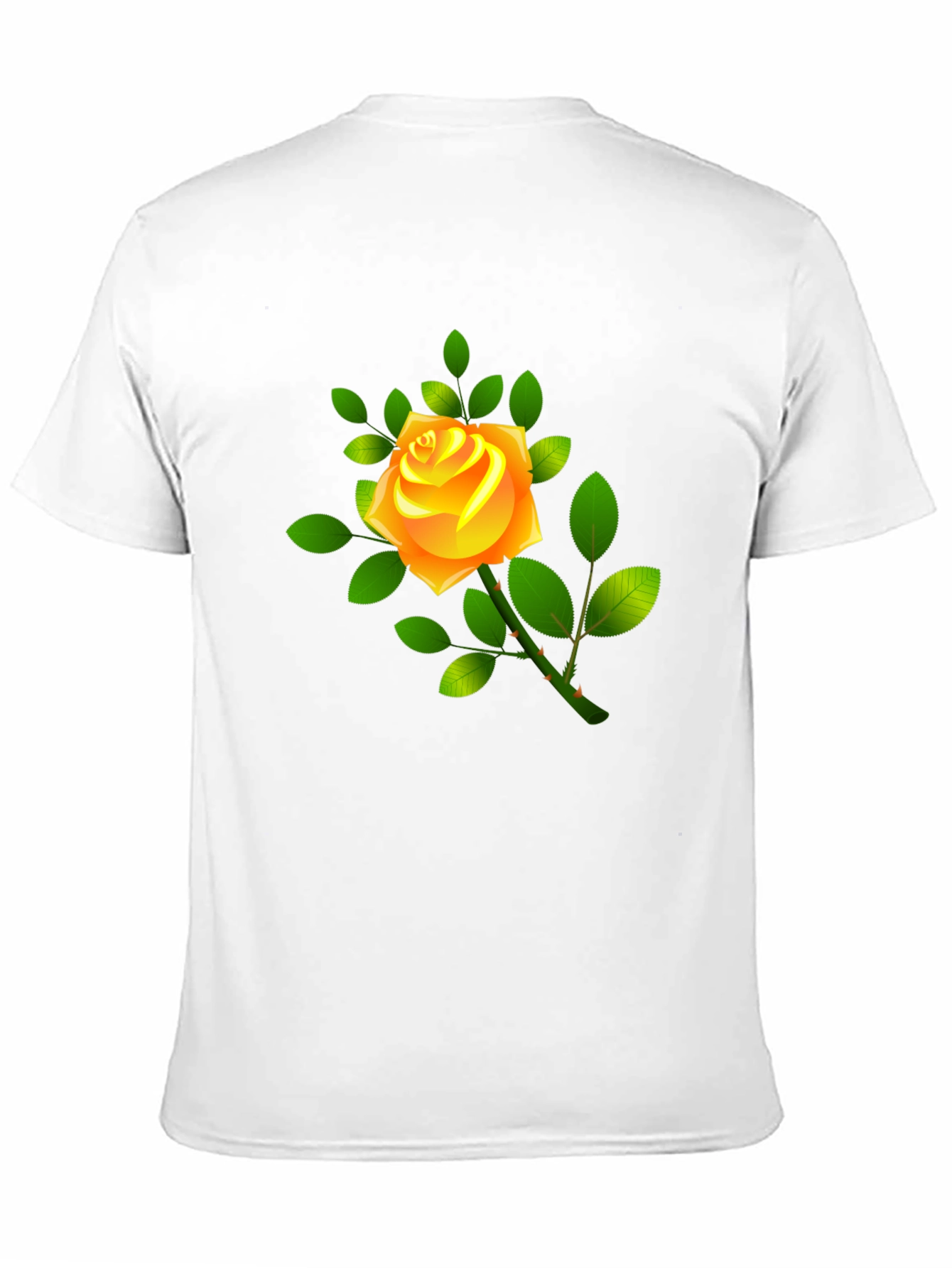 Black Tee with Yellow Rose Graphic