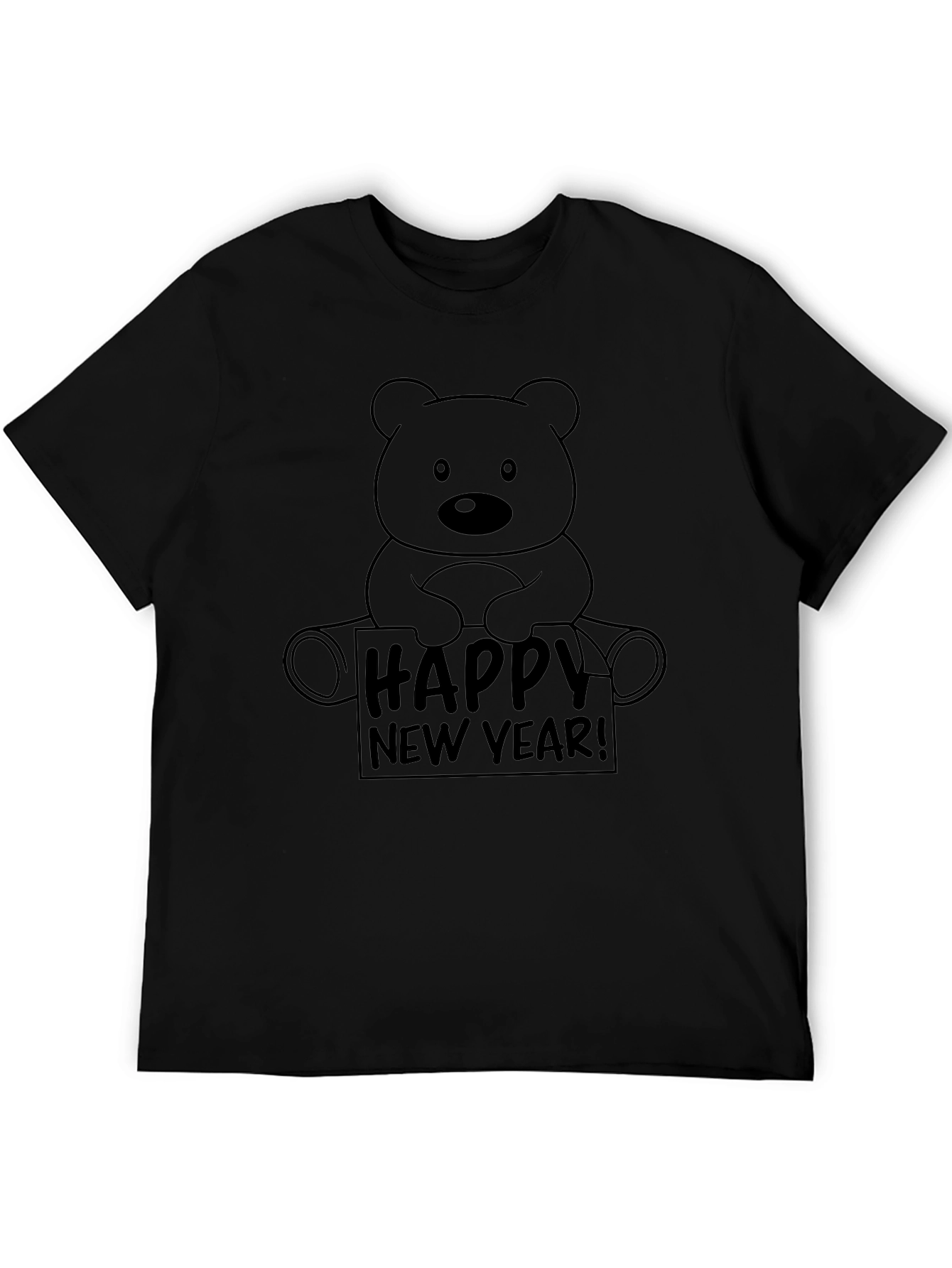 Happy New Year Bear Graphic T-Shirt