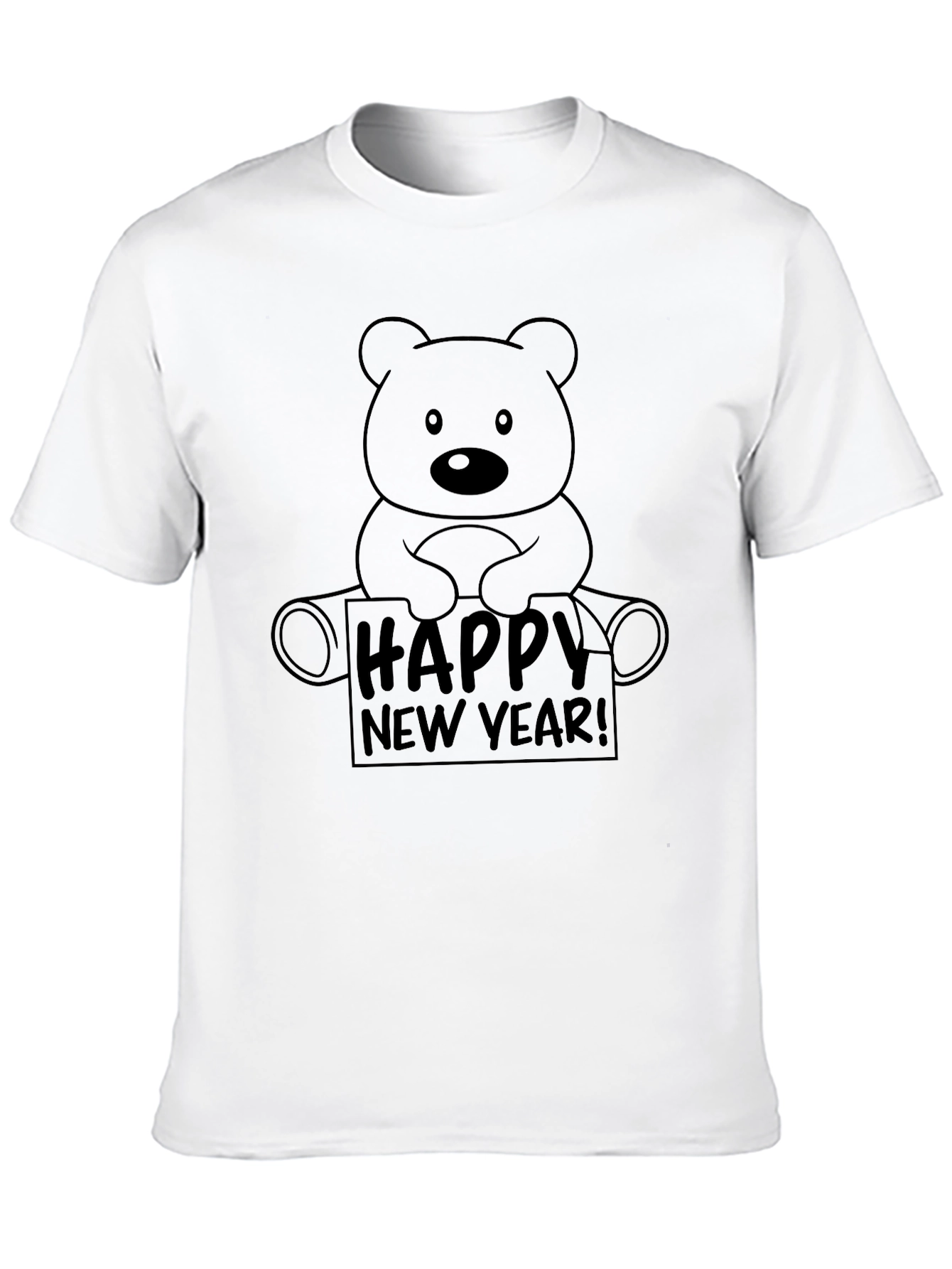 Happy New Year Bear Graphic T-Shirt