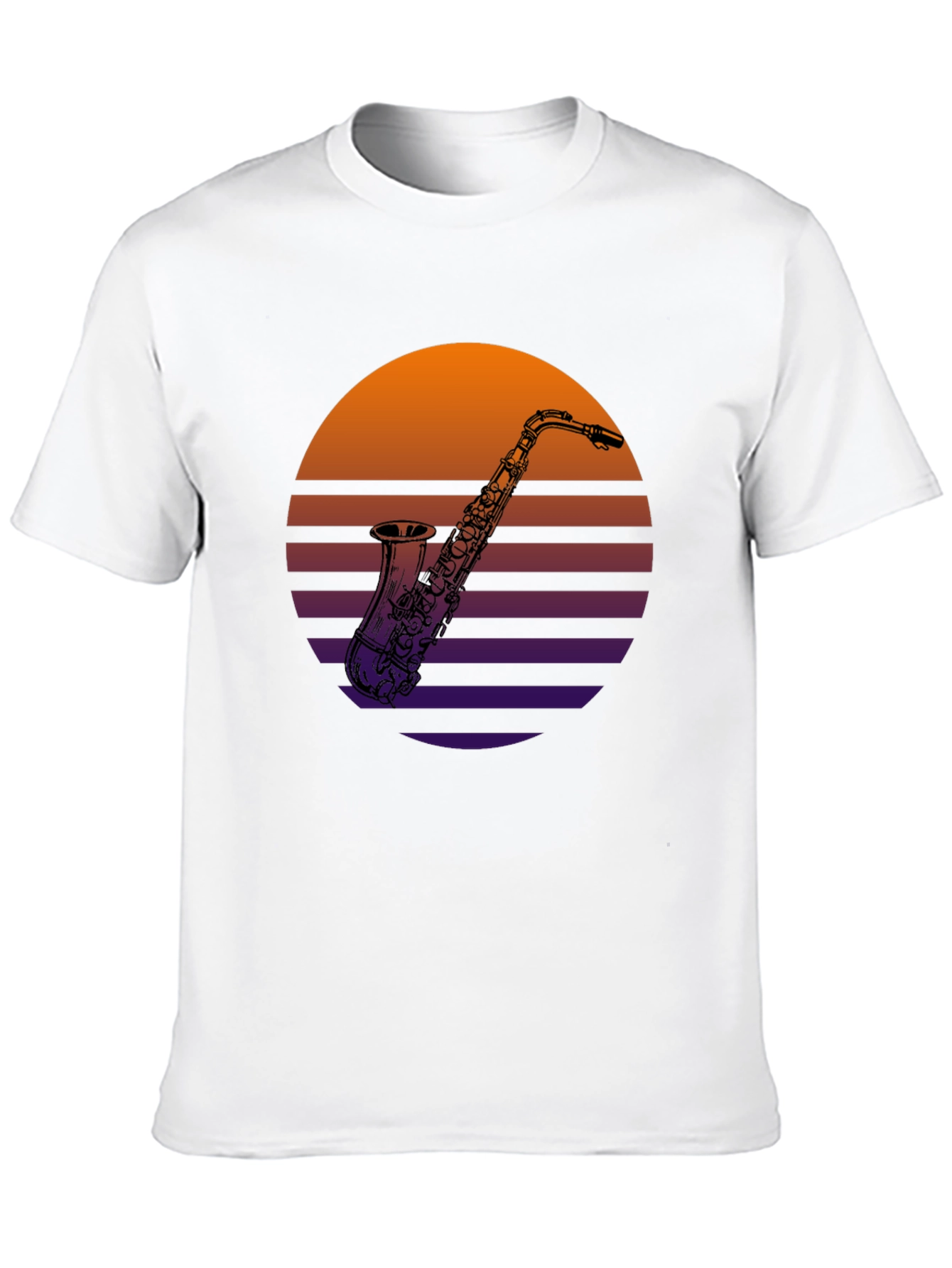 Retro Saxophone Sunset T-Shirt - Music Lover Tee