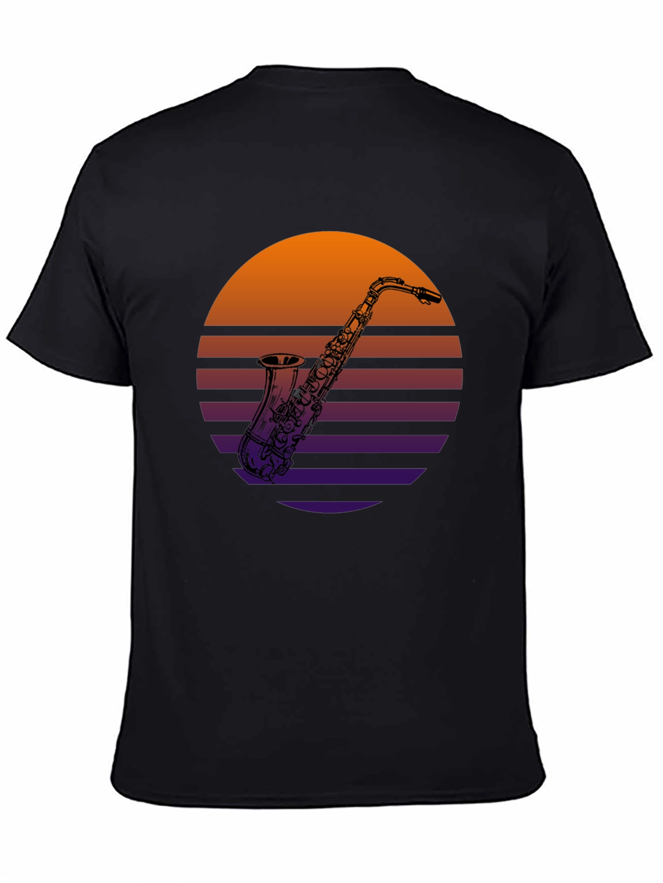Retro Saxophone Sunset T-Shirt - Music Lover Tee