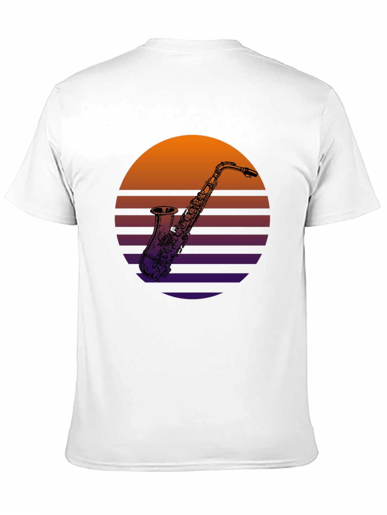 Retro Saxophone Sunset T-Shirt - Music Lover Tee