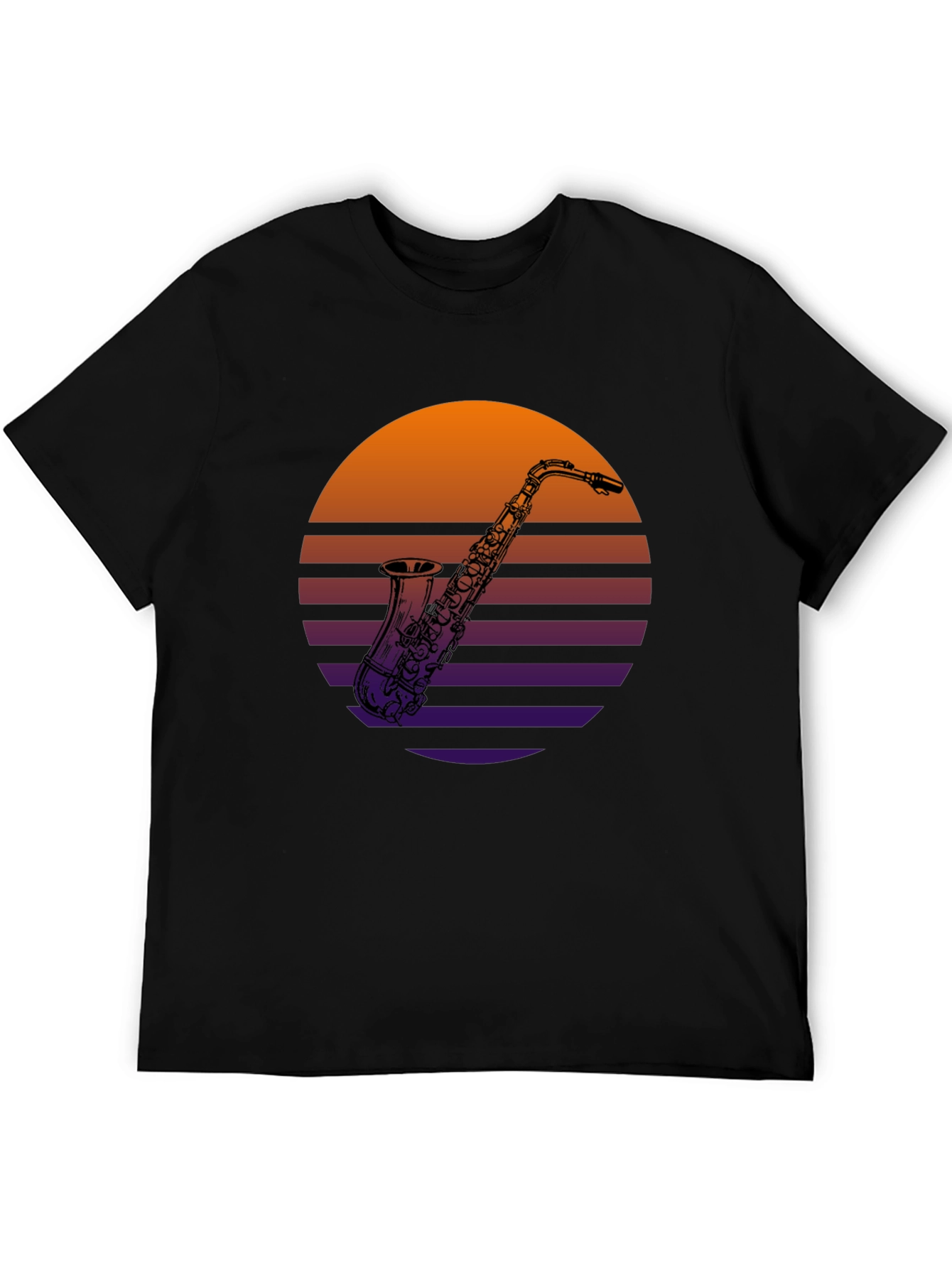 Retro Saxophone Sunset T-Shirt - Music Lover Tee