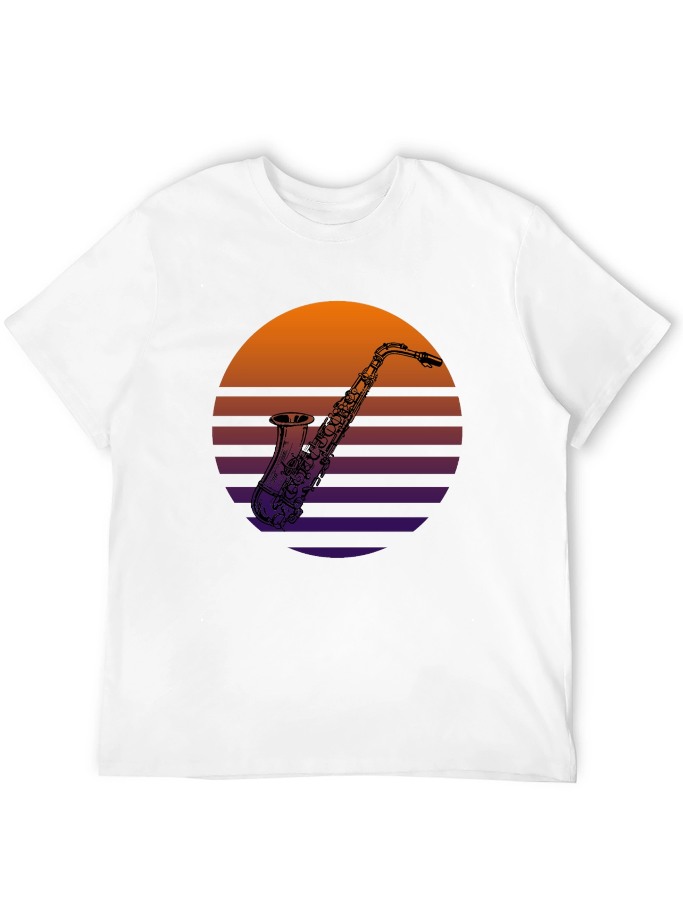 Retro Saxophone Sunset T-Shirt - Music Lover Tee