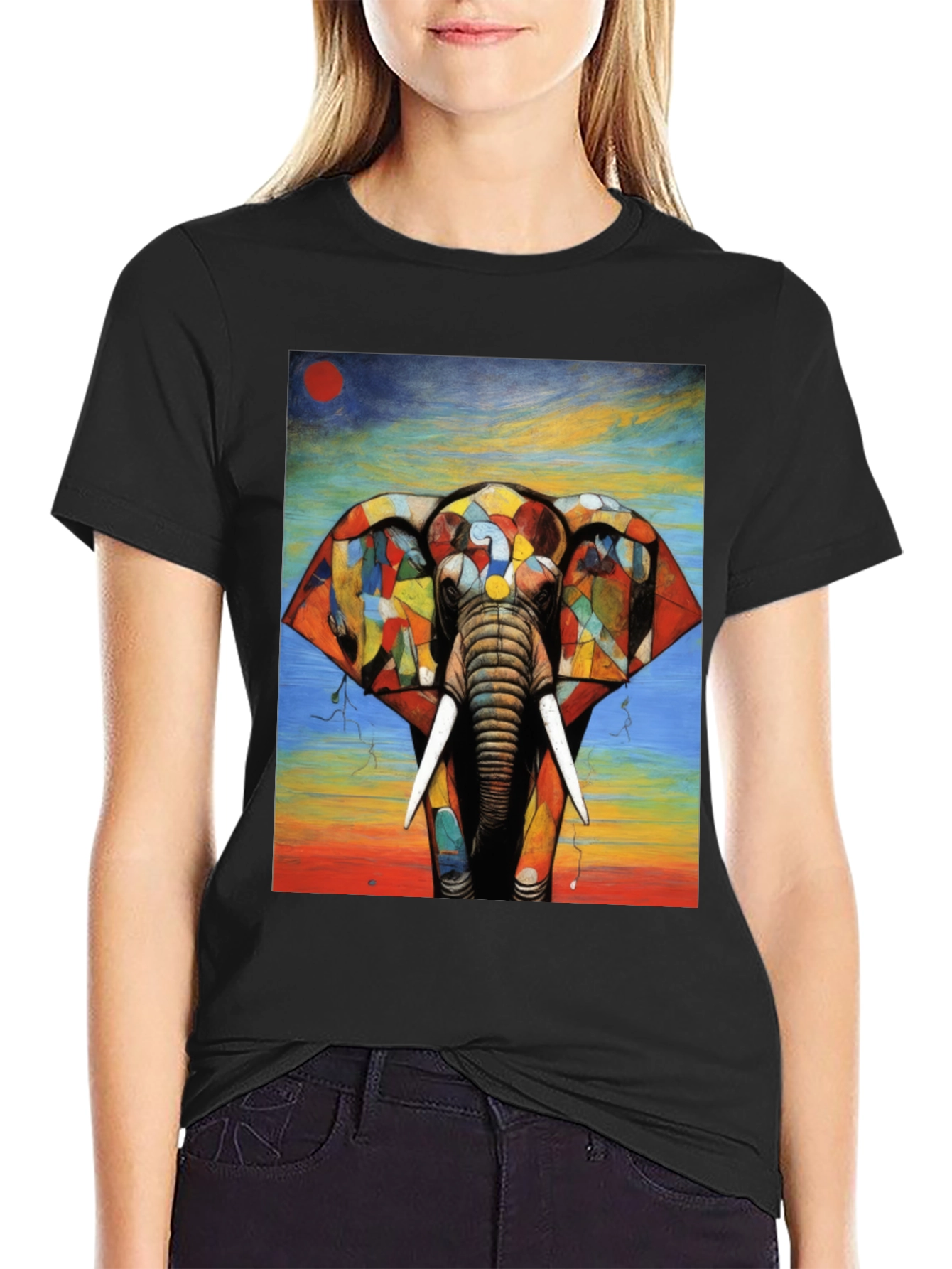Abstract Elephant Graphic Tee