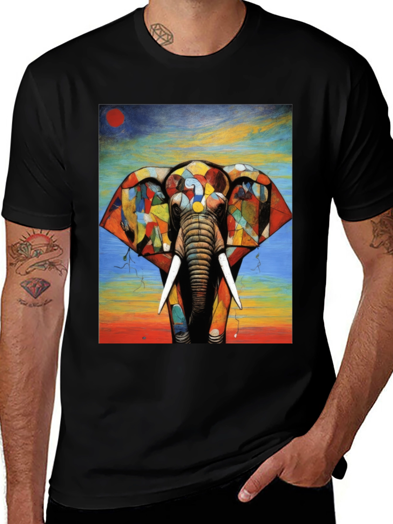 Abstract Elephant Graphic Tee