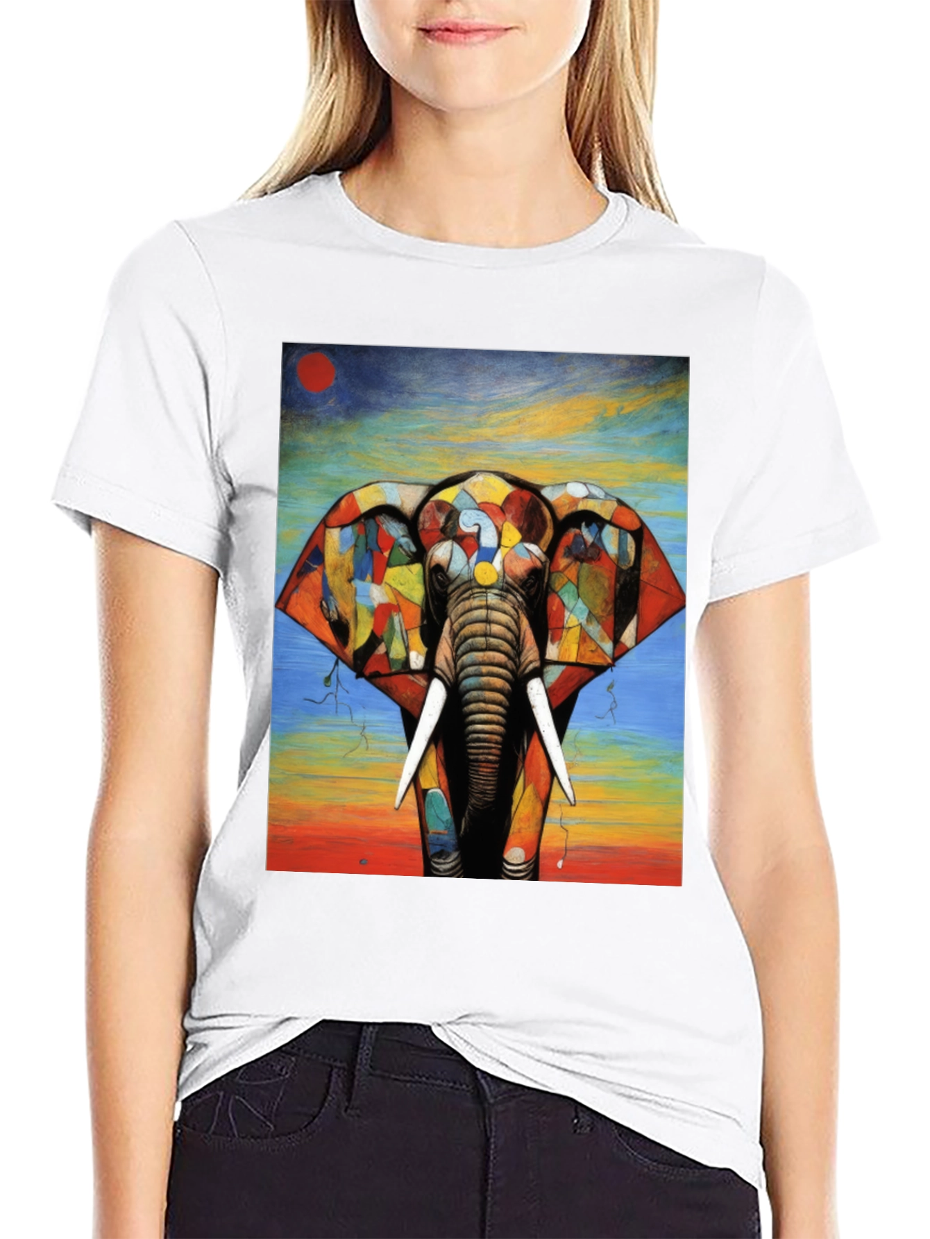 Abstract Elephant Graphic Tee