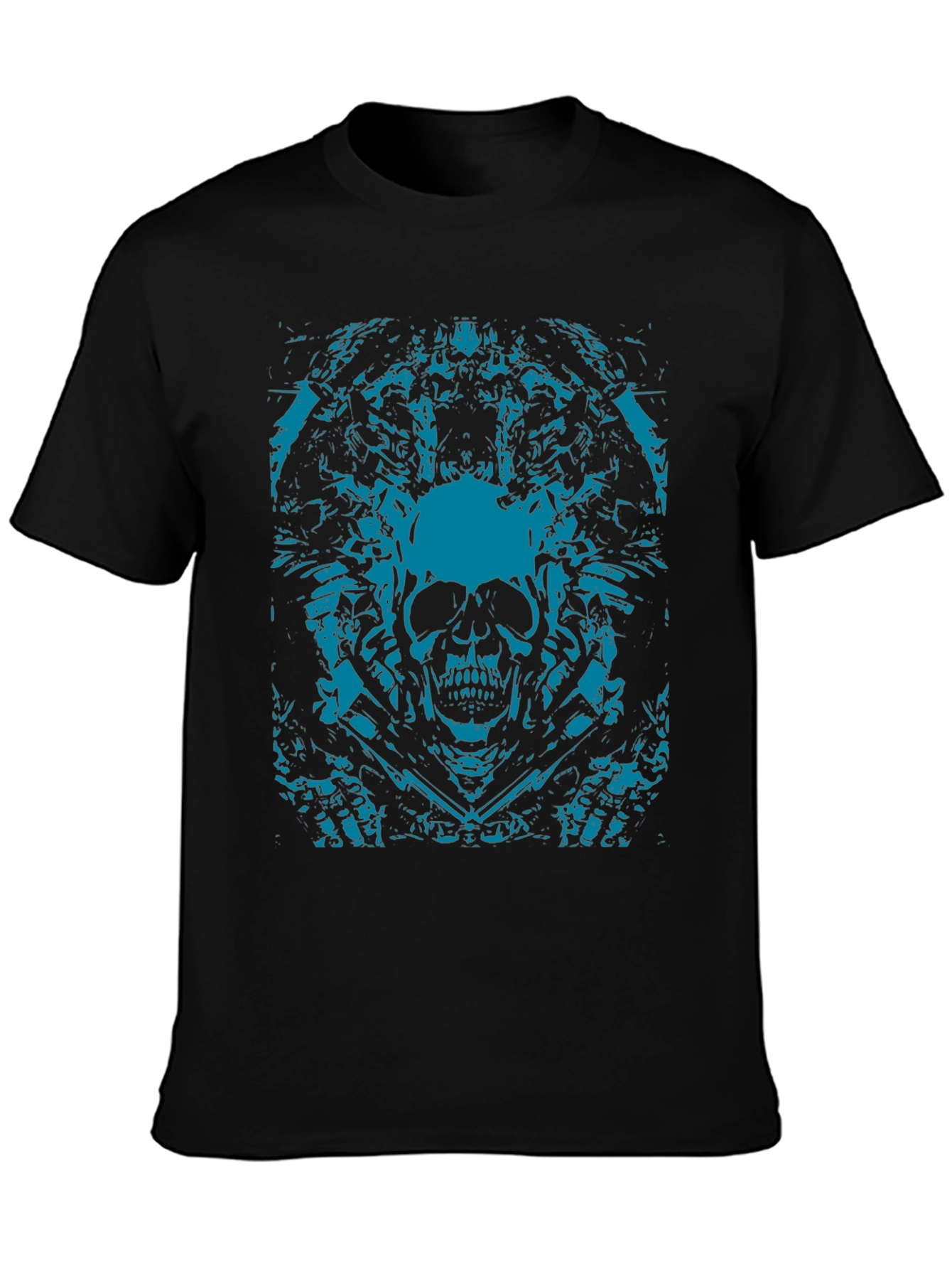Skull Graphic Print Black T-Shirt