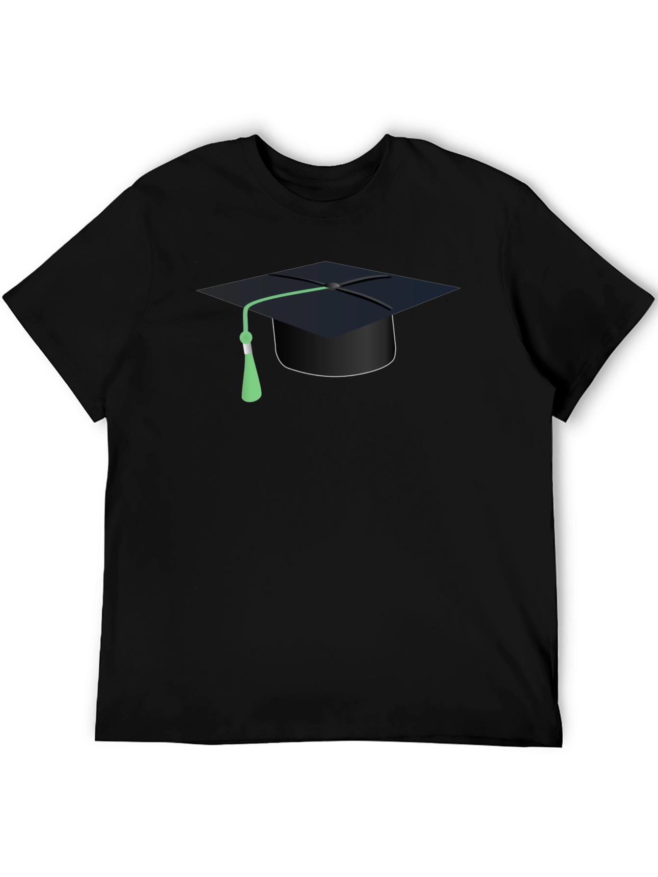 Graduation Cap Graphic T-Shirt - Black Cotton Tee