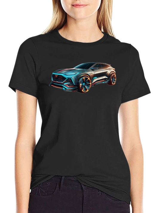 Futuristic Car Graphic Black T-Shirt