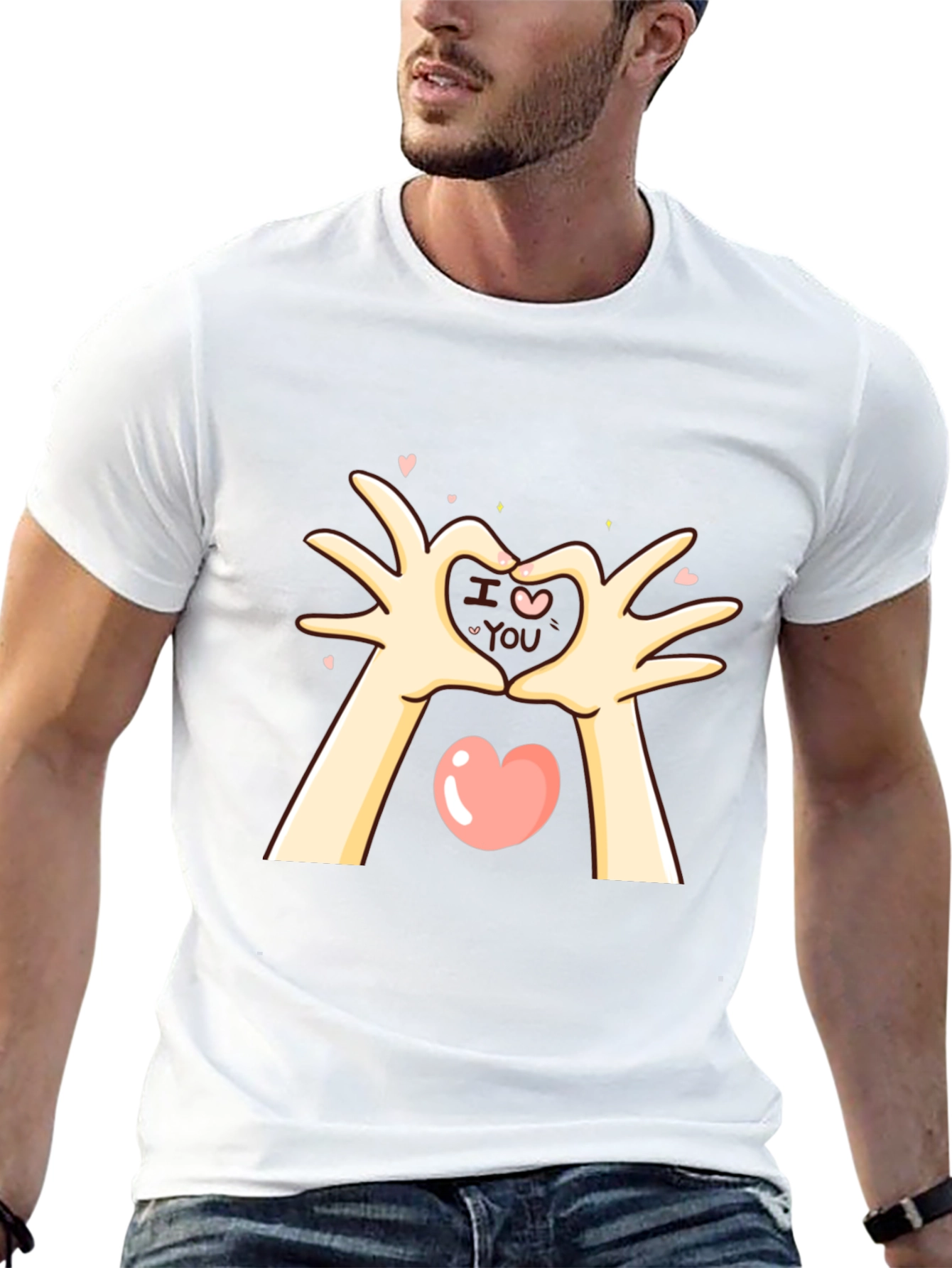 I Love You Heart Hands Graphic T-Shirt