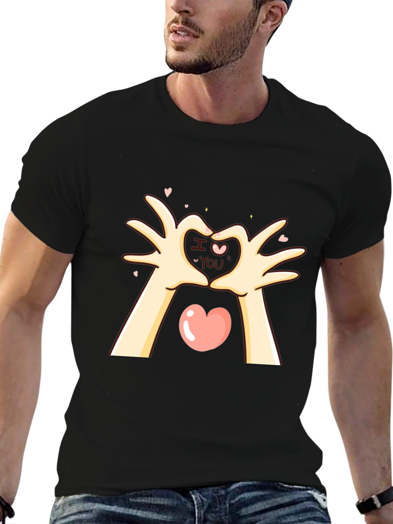 I Love You Heart Hands Graphic T-Shirt