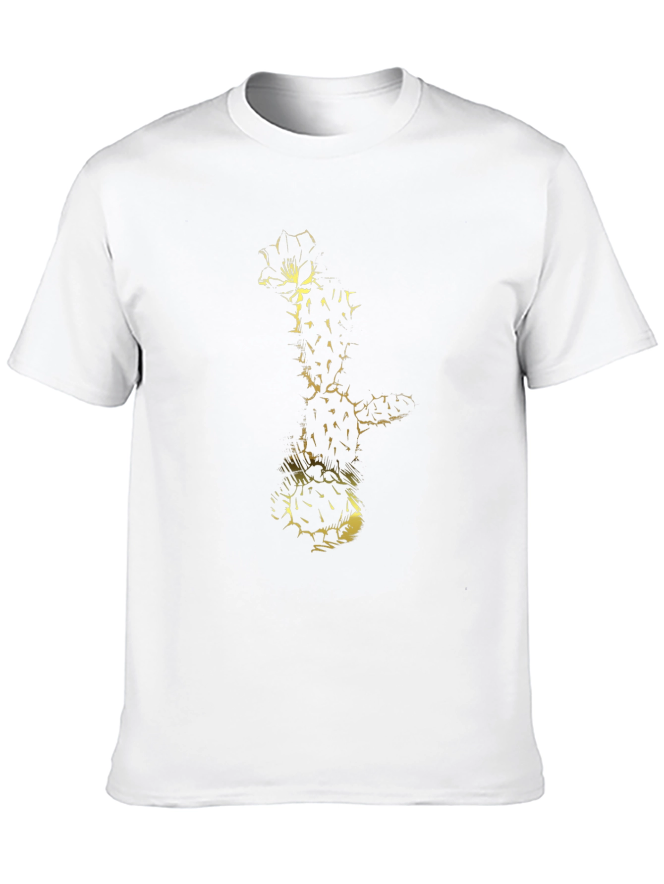 Golden Cactus Black T-Shirt - Desert Style
