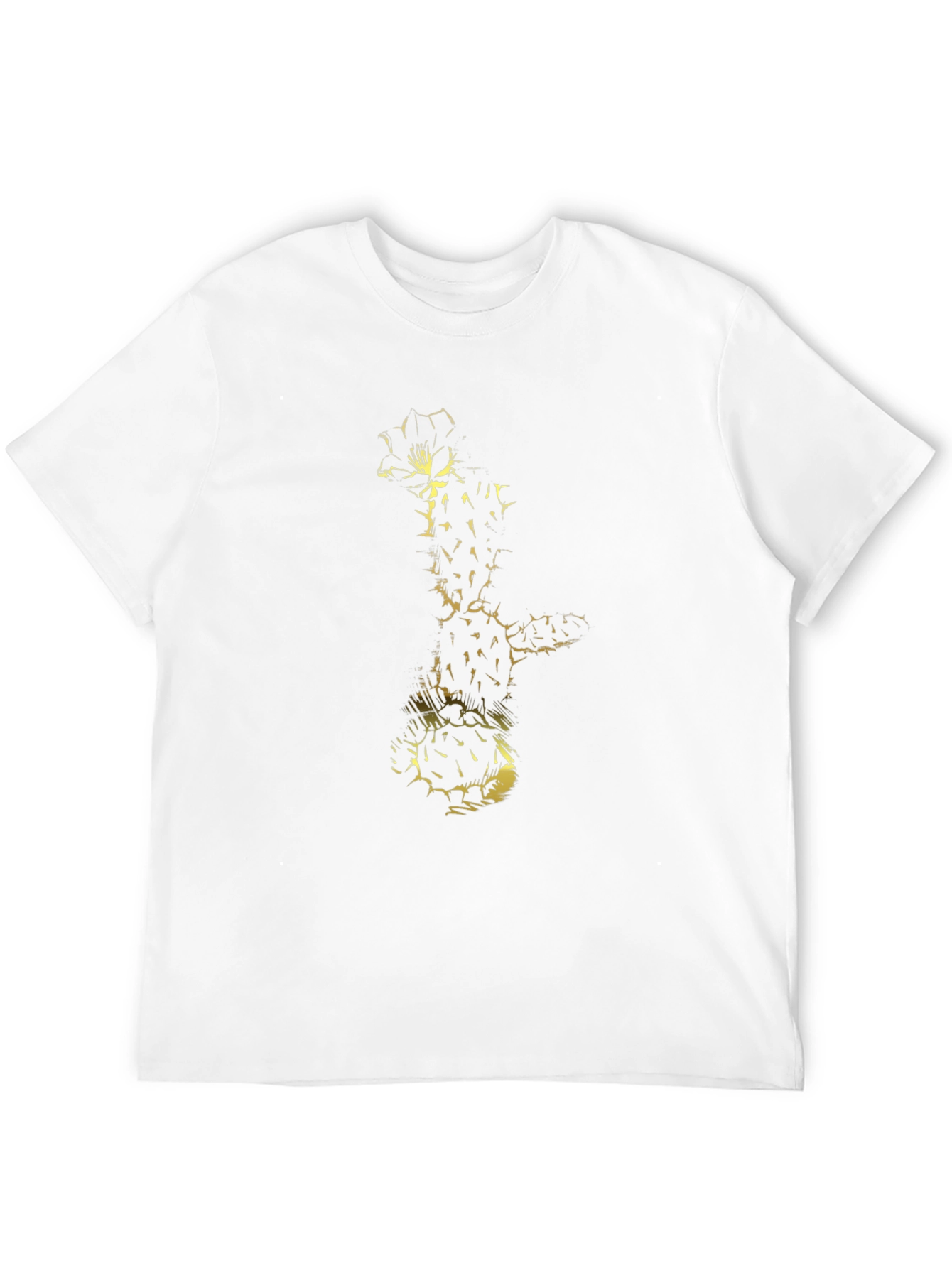 Golden Cactus Black T-Shirt - Desert Style