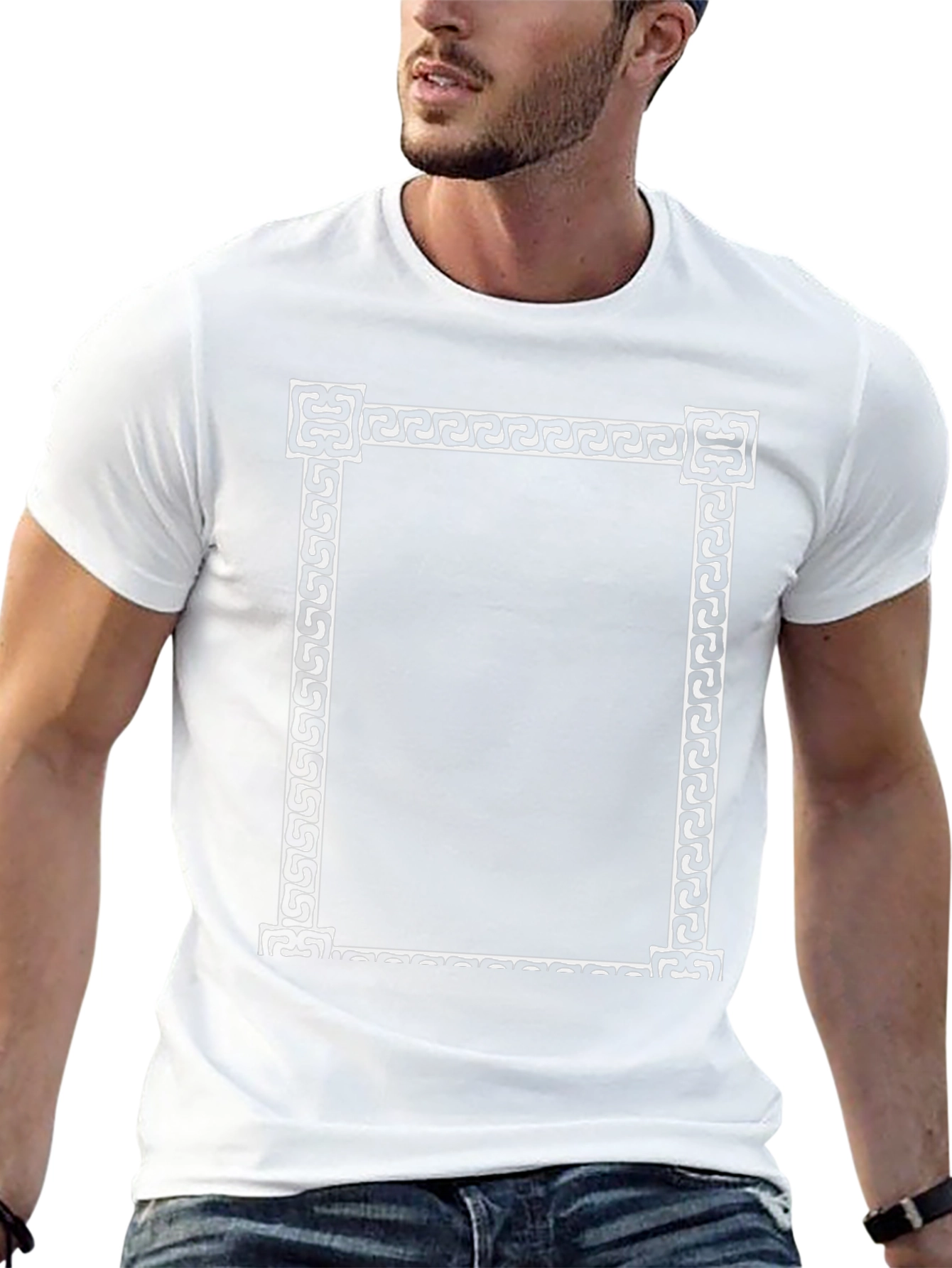 Greek Key Border Black T-Shirt