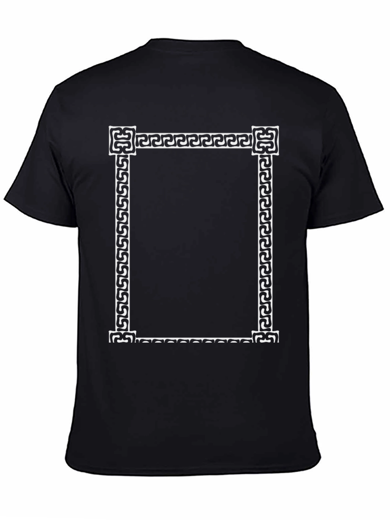 Greek Key Border Black T-Shirt