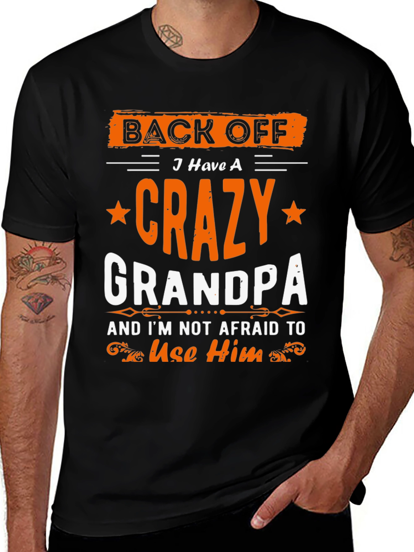 Crazy Grandpa Graphic Tee - Novelty Statement T-Shirt