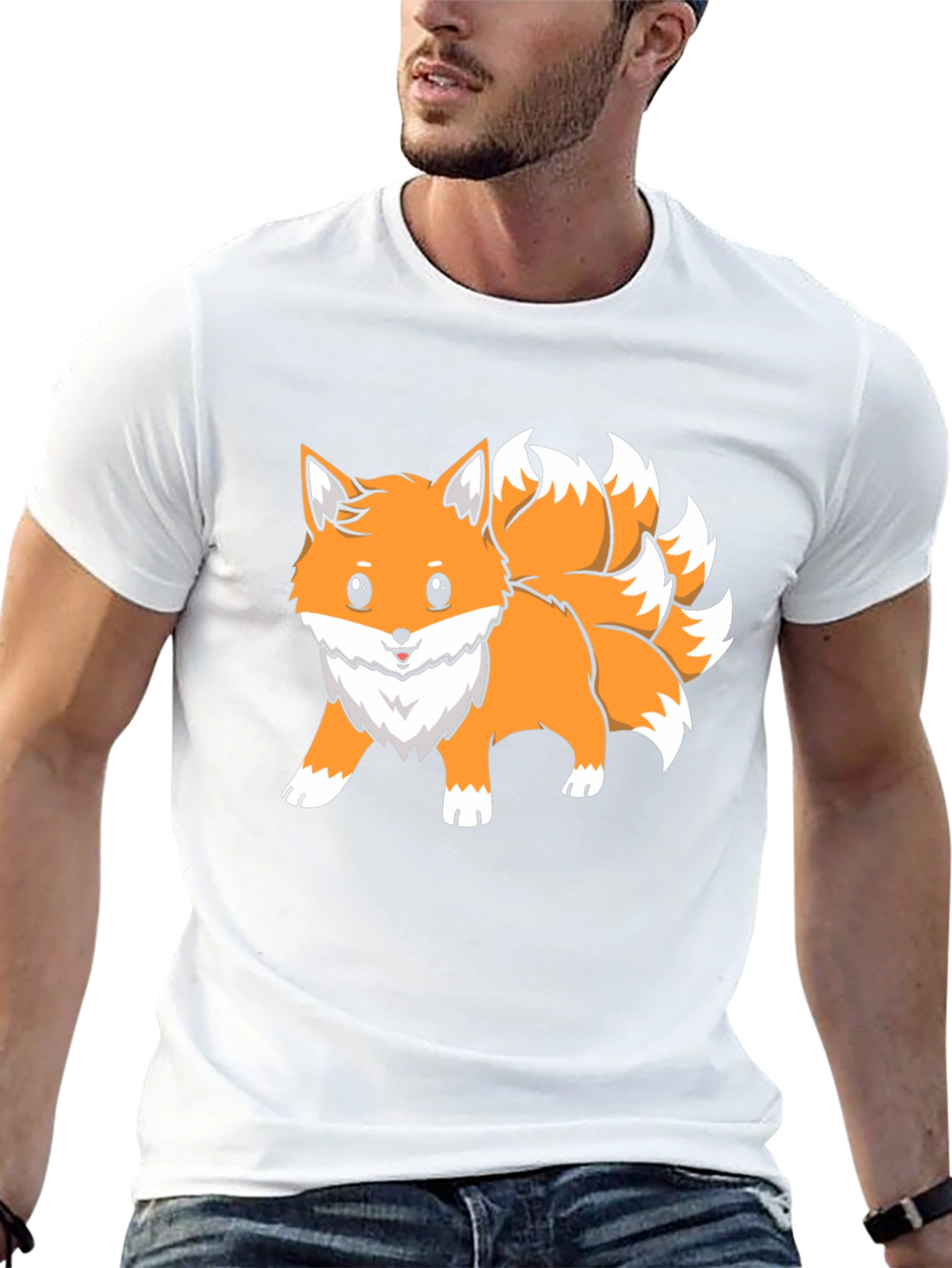 Nine-Tailed Fox Graphic Tee - Anime Style