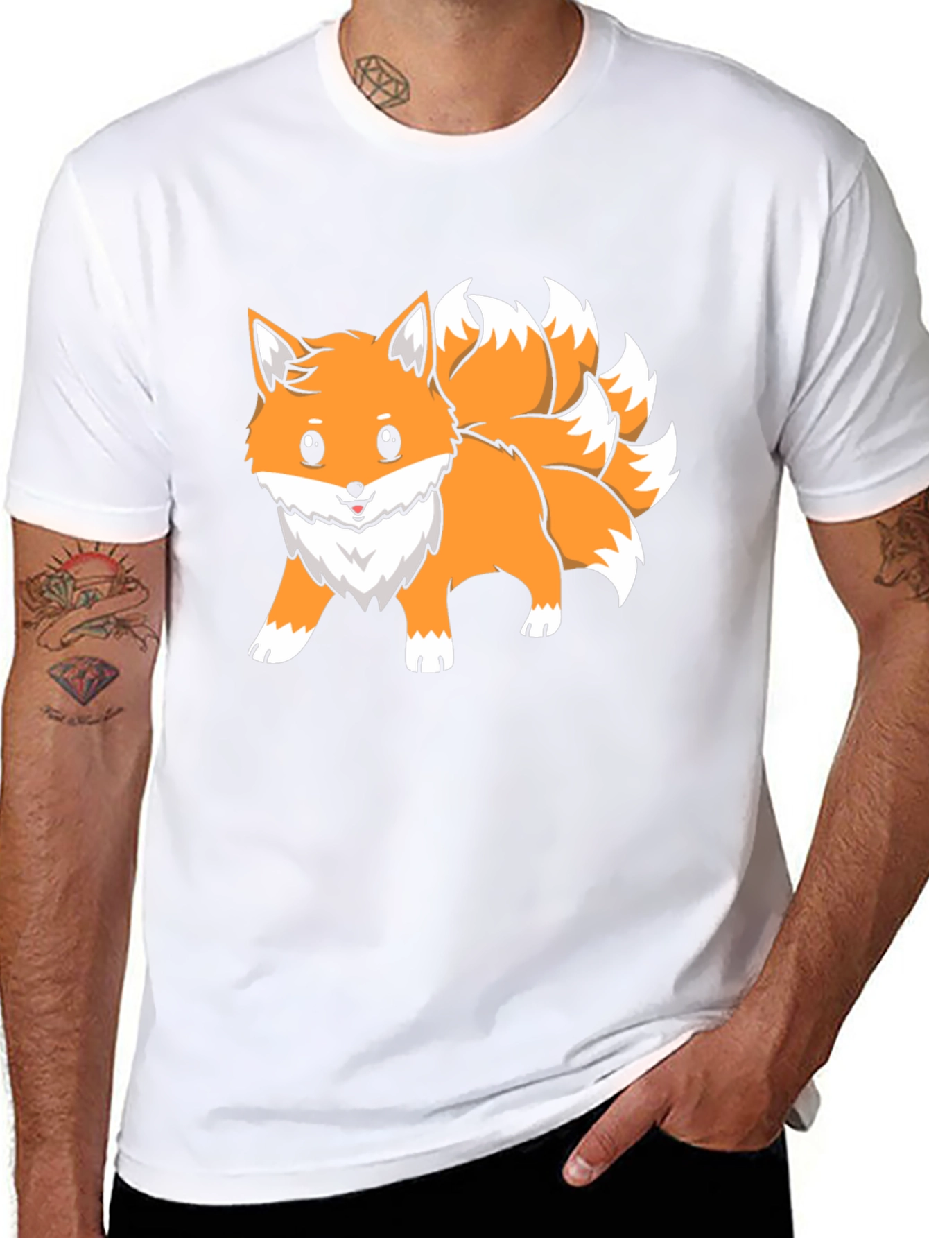 Nine-Tailed Fox Graphic Tee - Anime Style