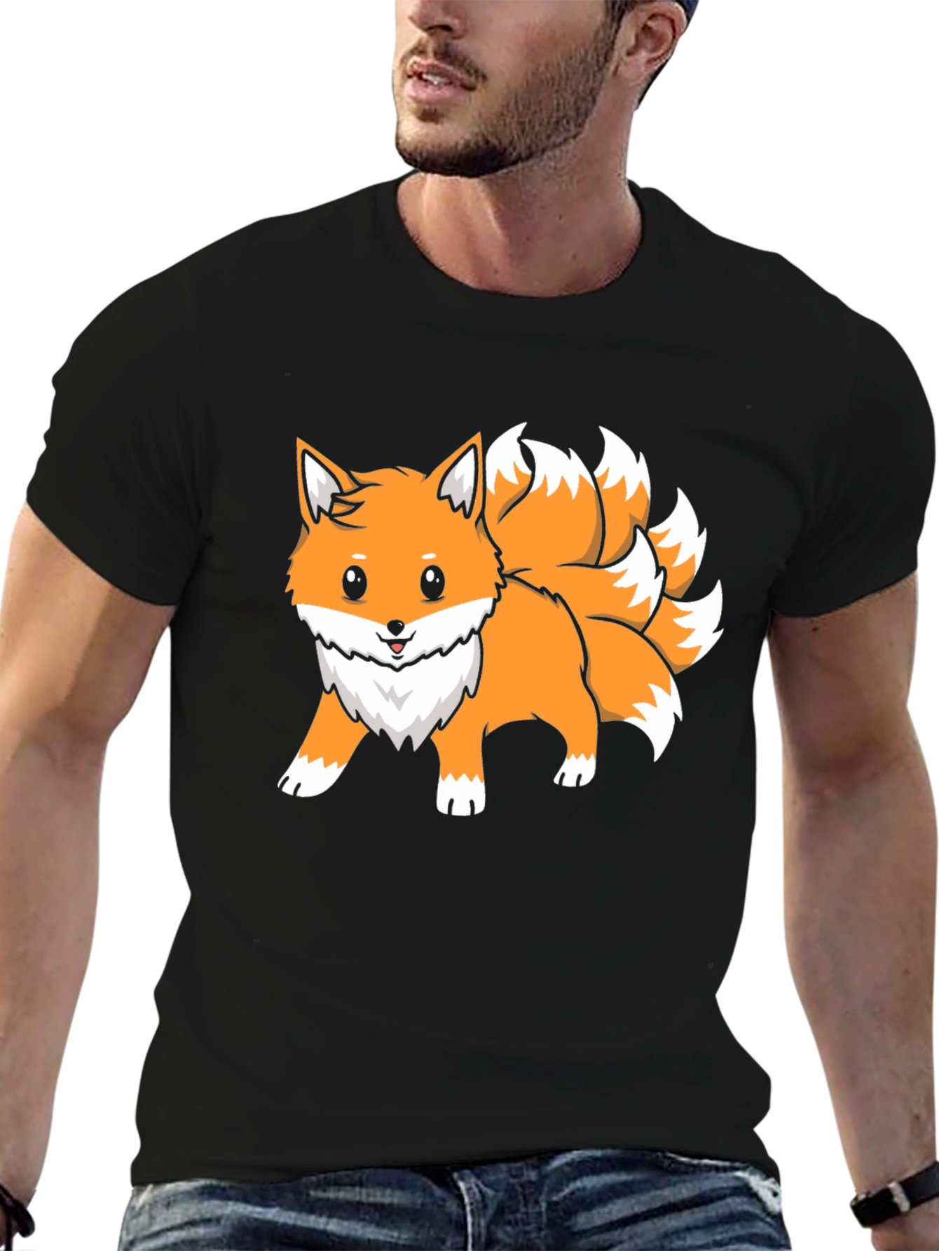 Nine-Tailed Fox Graphic Tee - Anime Style