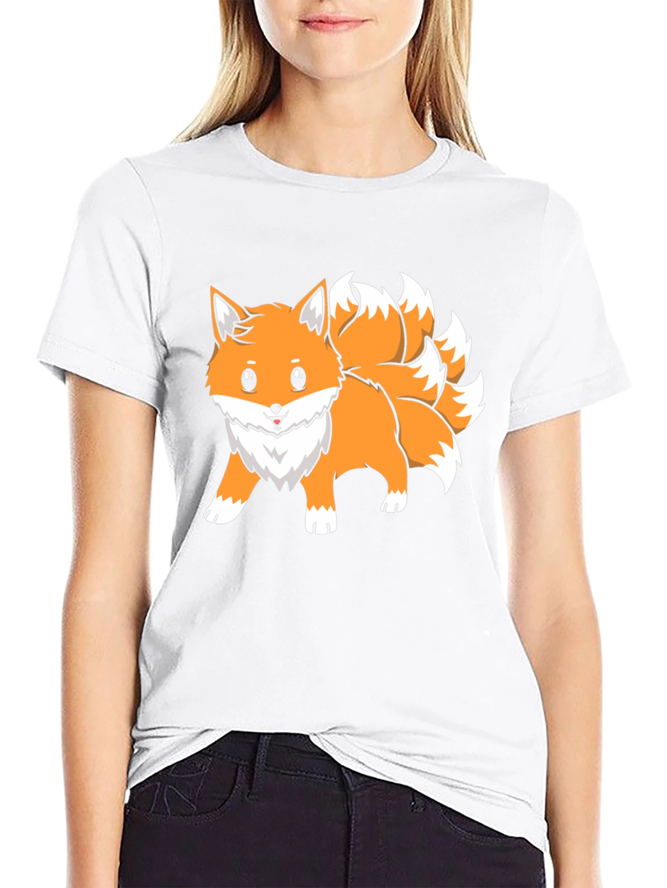 Nine-Tailed Fox Graphic Tee - Anime Style