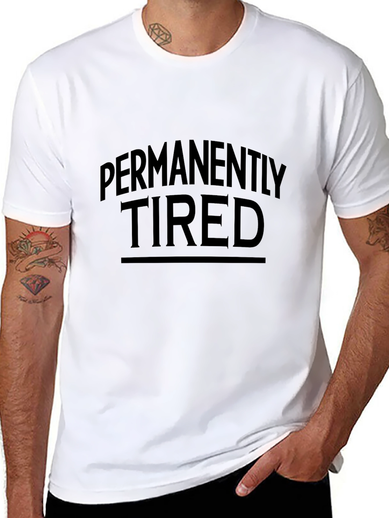 Permanently Tired Graphic Tee - Black