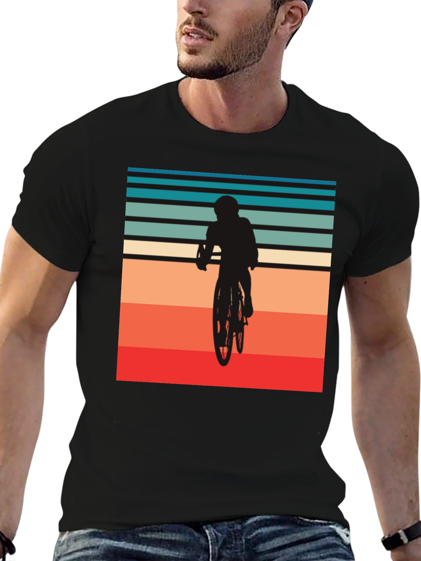 Retro Biker Silhouette Graphic T-Shirt