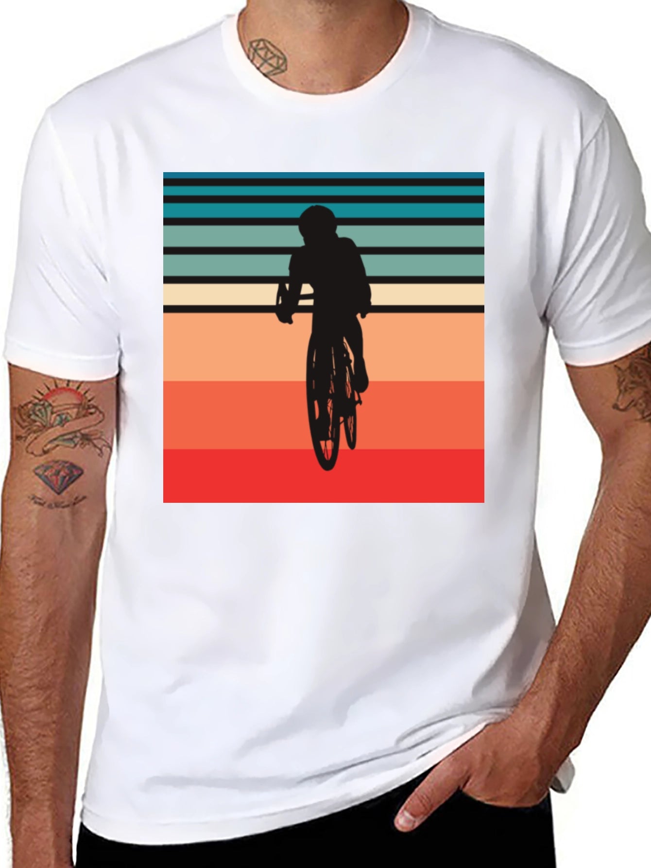 Retro Biker Silhouette Graphic T-Shirt