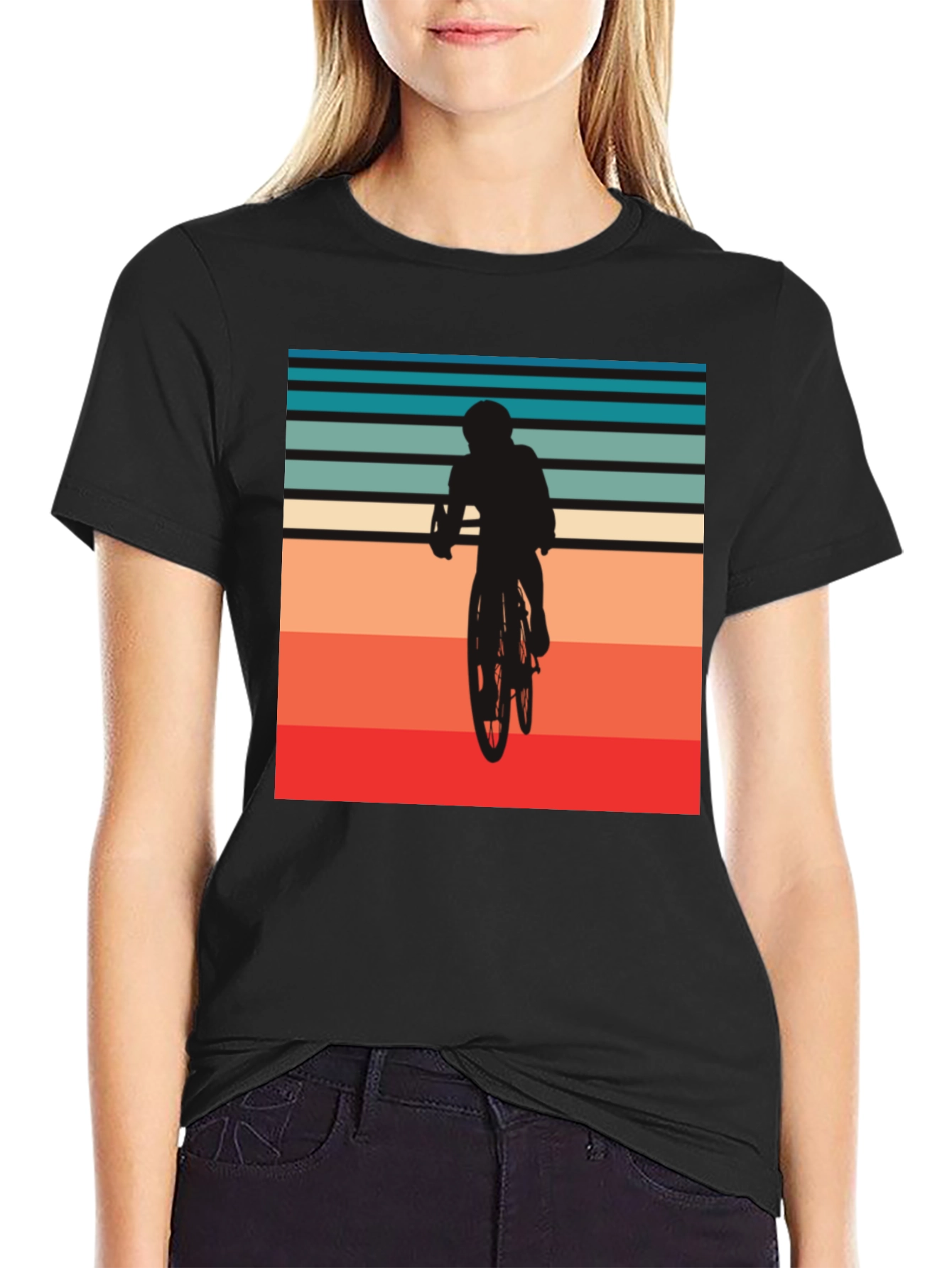 Retro Biker Silhouette Graphic T-Shirt