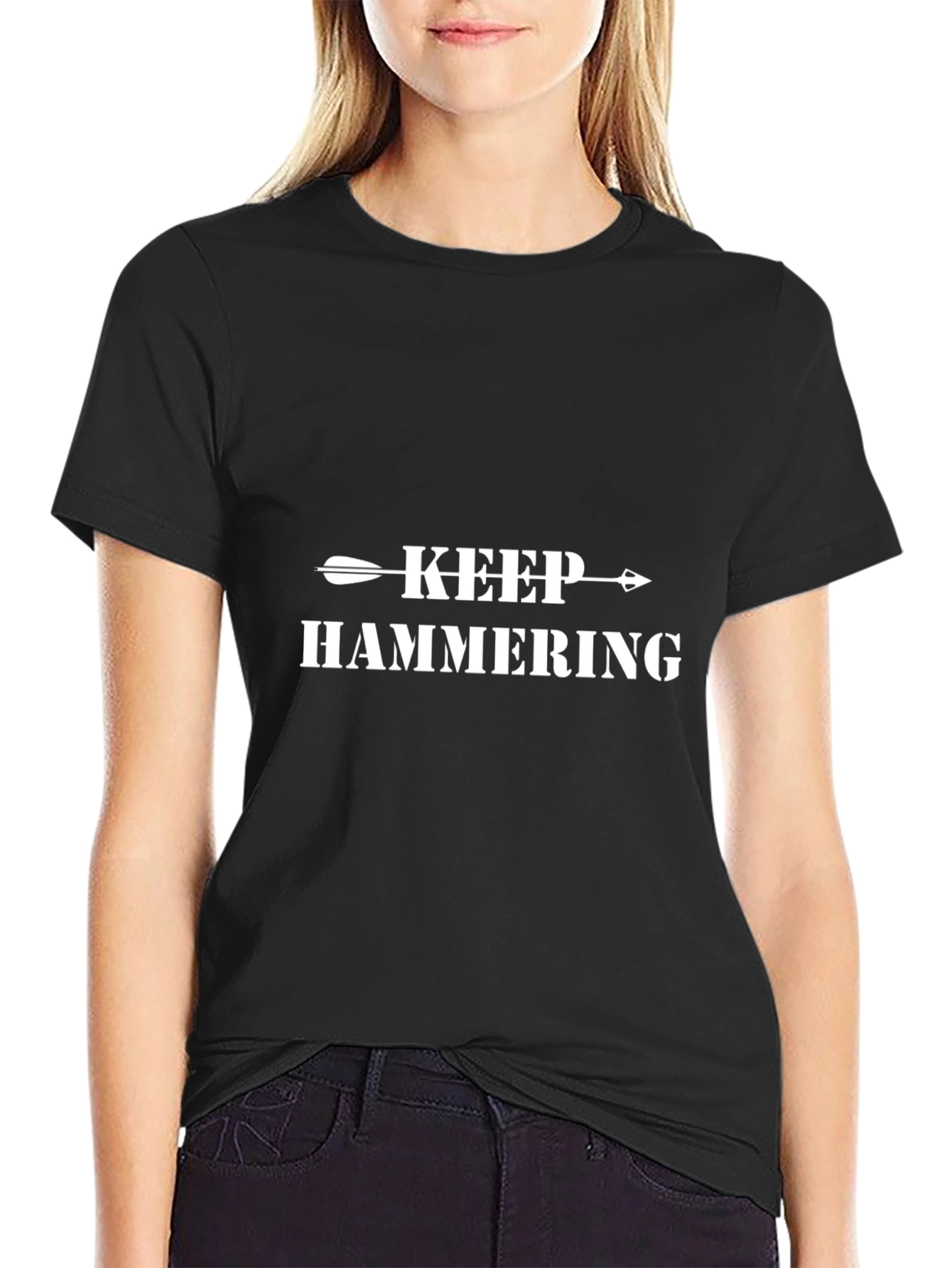 Keep Hammering Black Graphic Tee