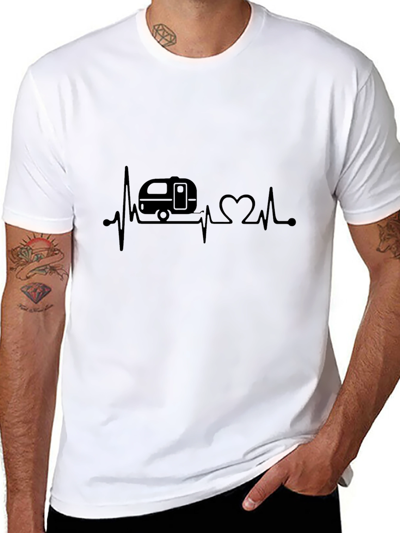Camper Heartbeat T-Shirt - Camping Lover Tee