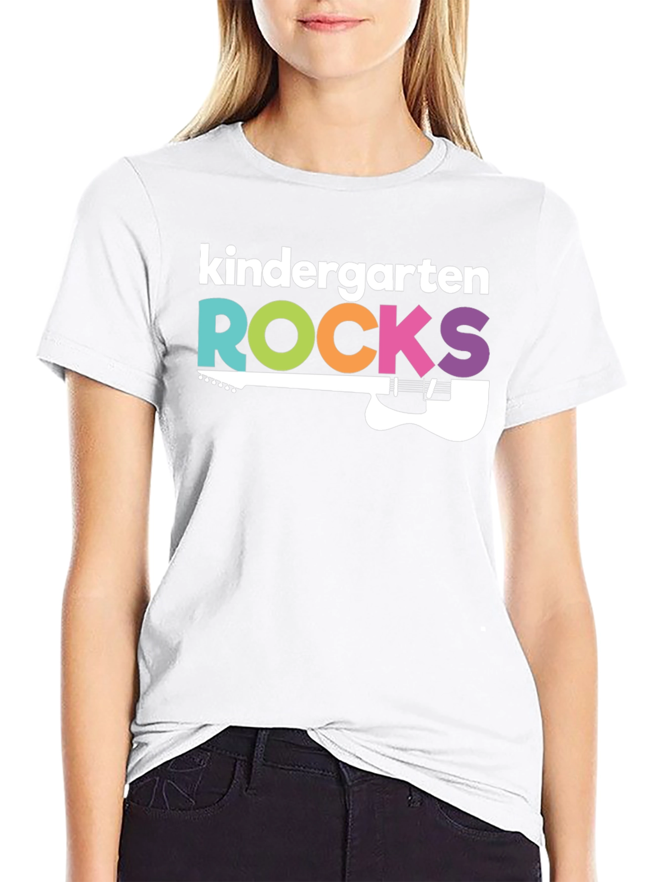 Kindergarten Rocks T-Shirt - Musical Guitar Design