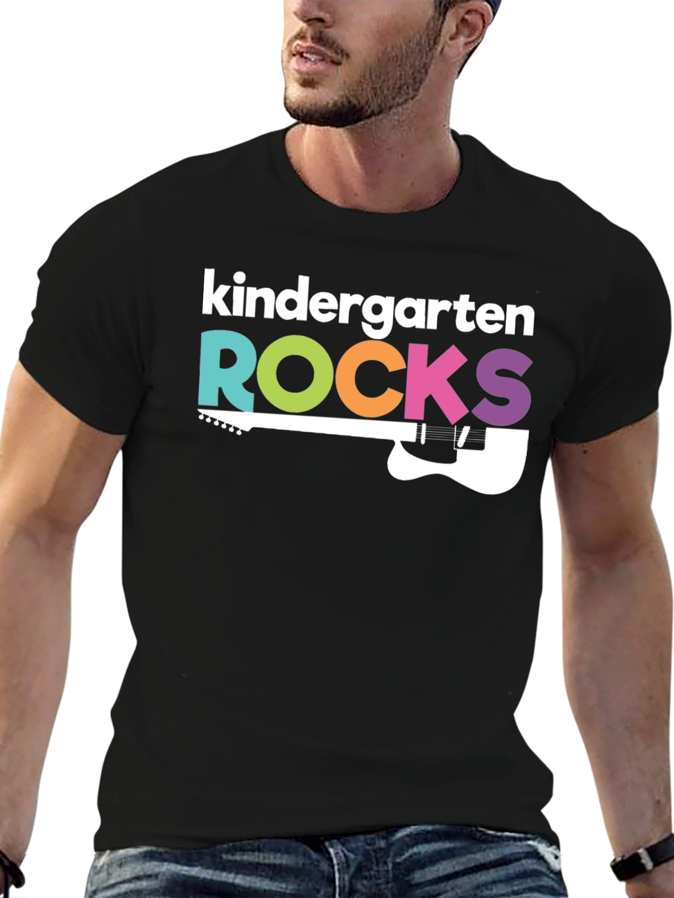 Kindergarten Rocks T-Shirt - Musical Guitar Design