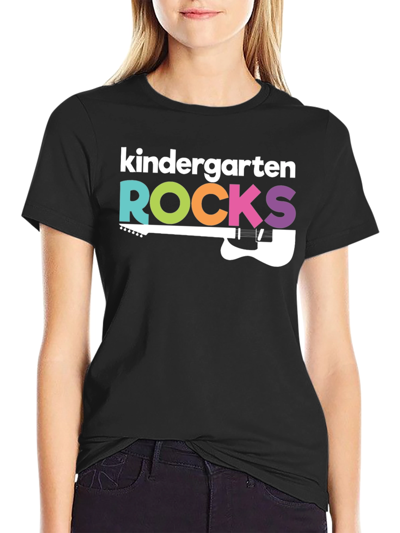 Kindergarten Rocks T-Shirt - Musical Guitar Design