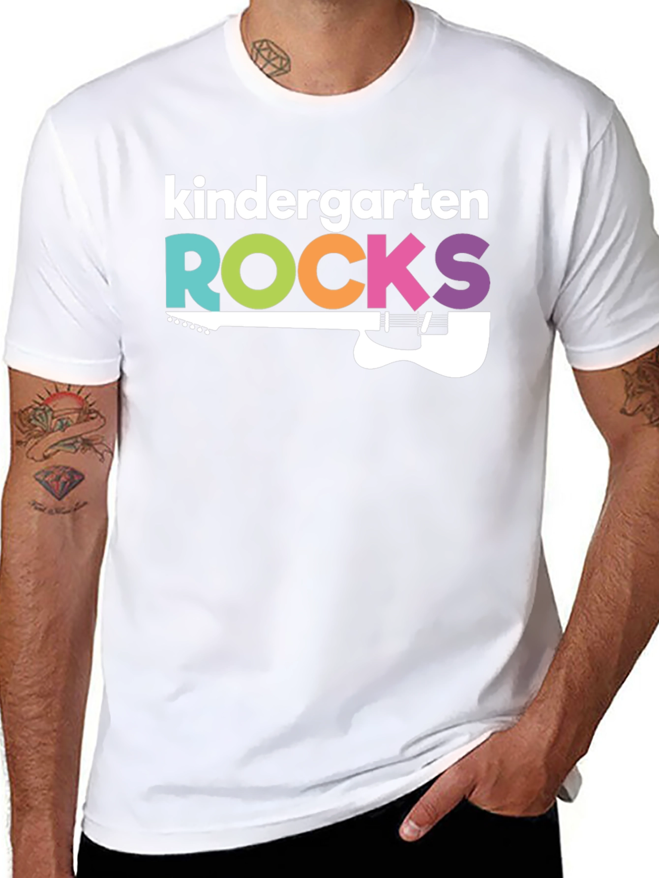 Kindergarten Rocks T-Shirt - Musical Guitar Design
