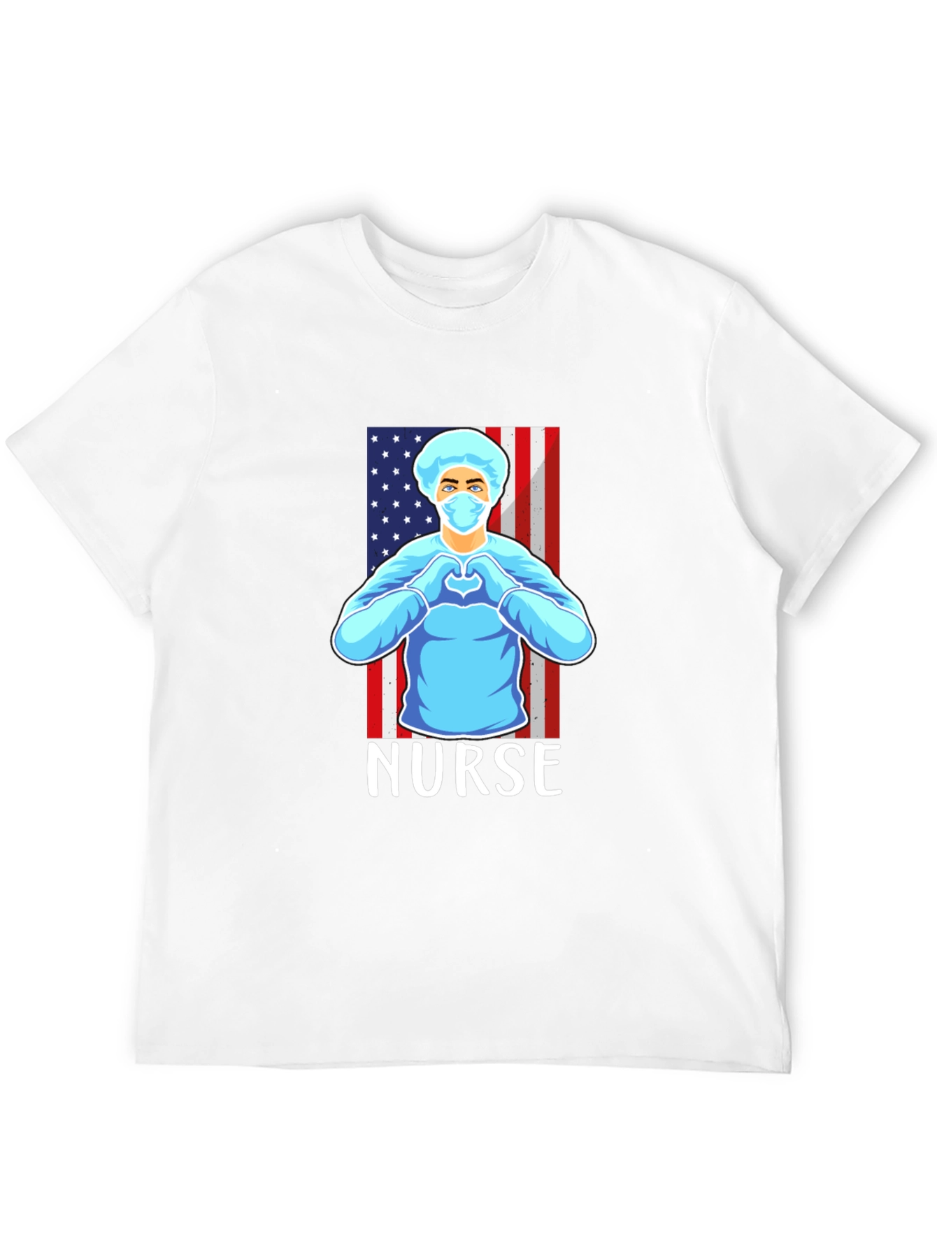Nurse American Flag Graphic T-Shirt