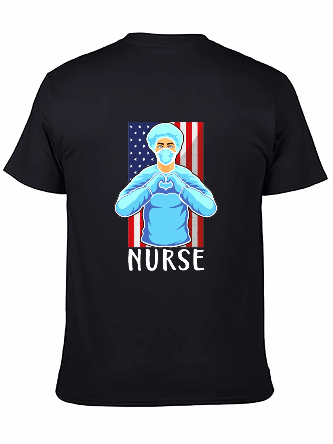 Nurse American Flag Graphic T-Shirt