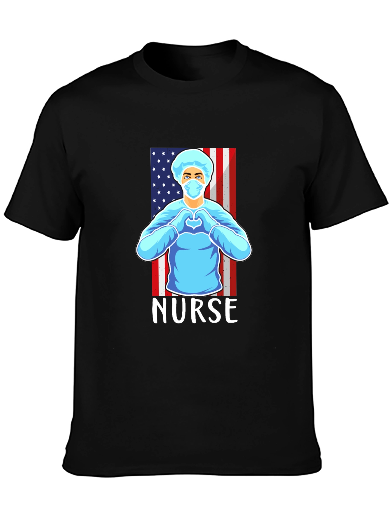 Nurse American Flag Graphic T-Shirt