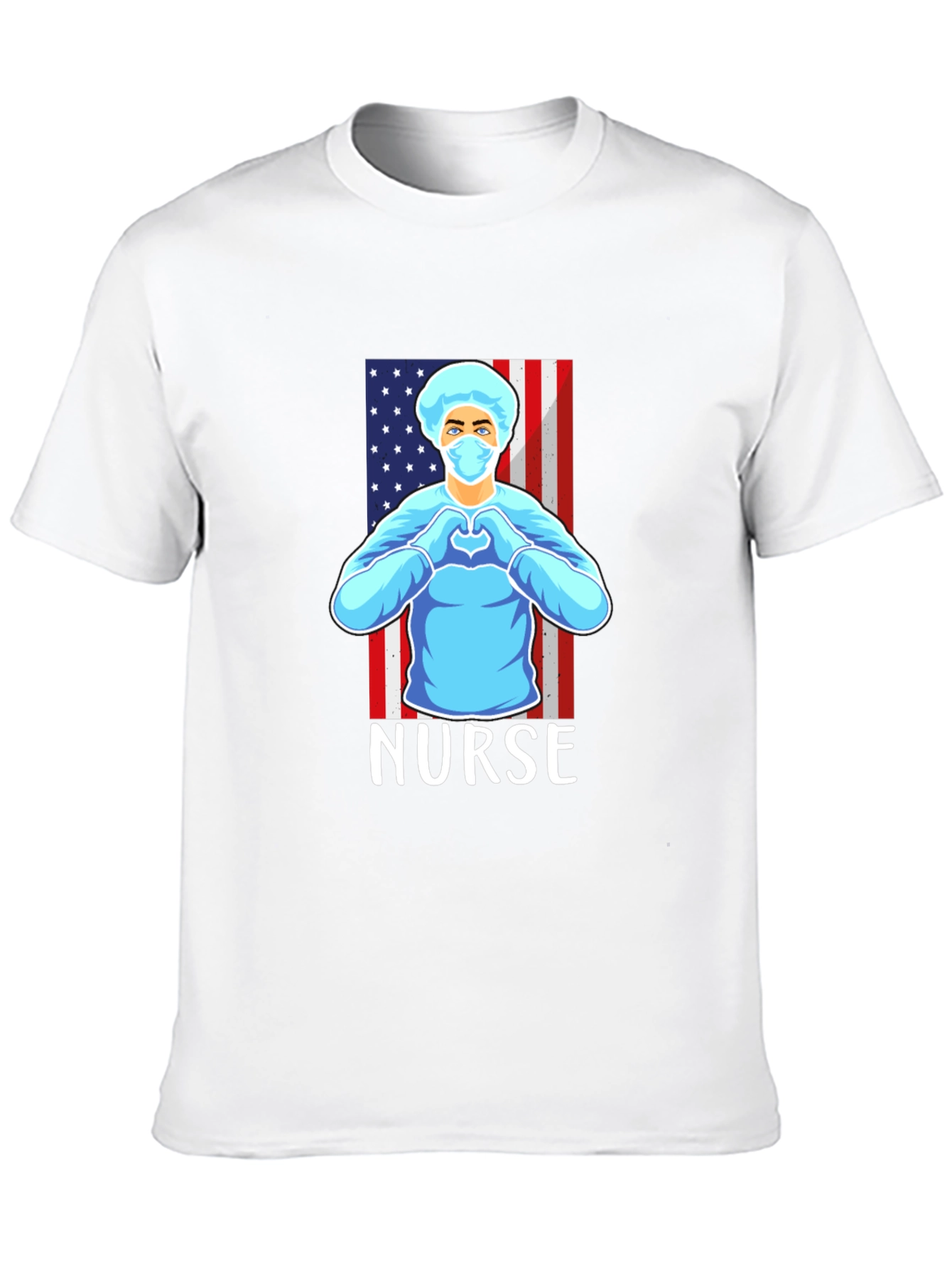 Nurse American Flag Graphic T-Shirt