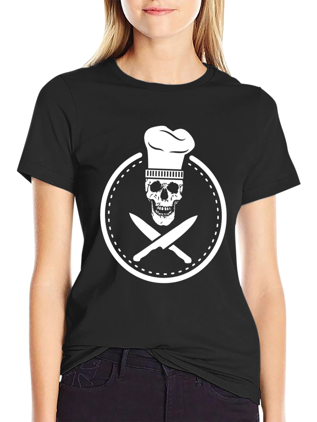 Chef Skull & Knives Graphic T-Shirt