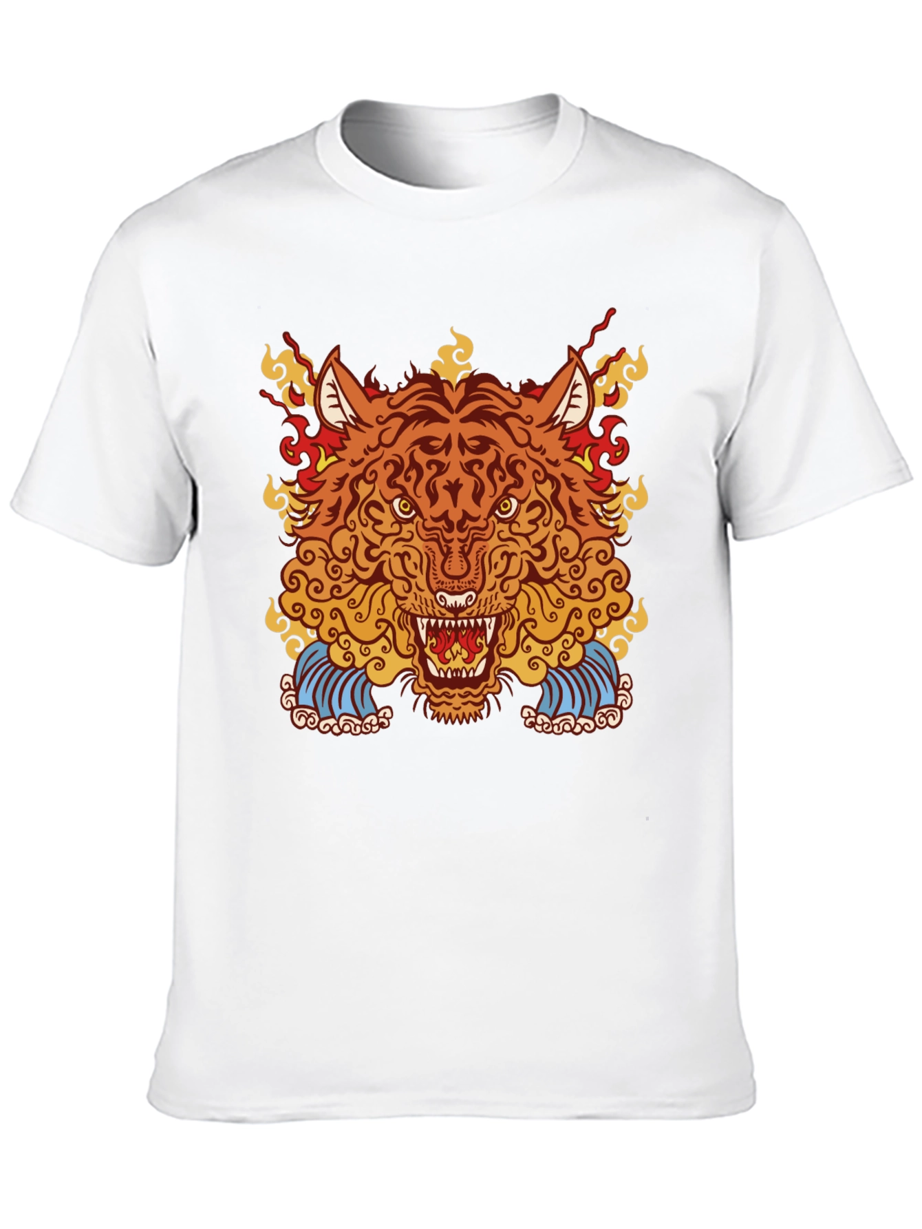 Fiery Tiger Graphic Black Tee