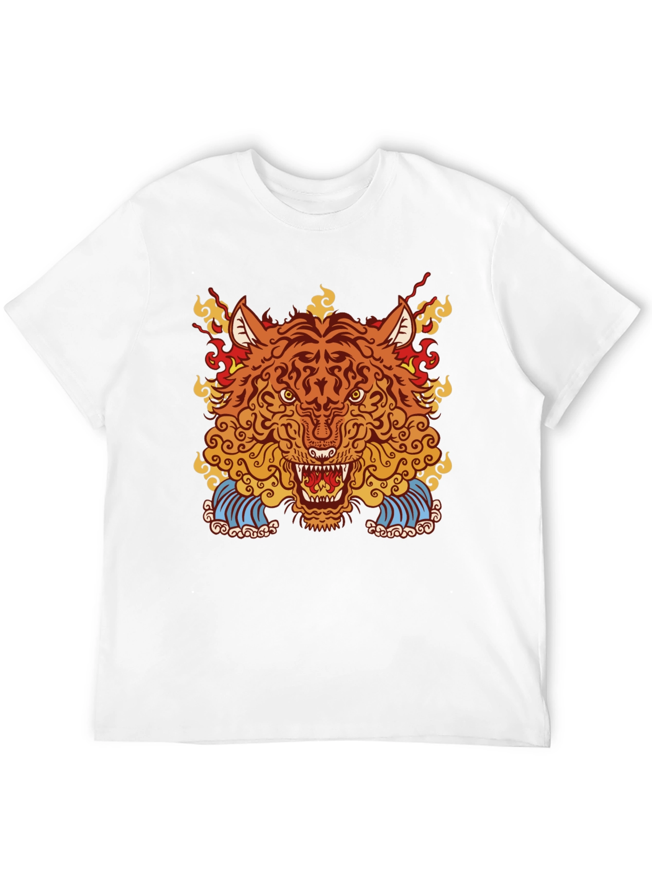 Fiery Tiger Graphic Black Tee