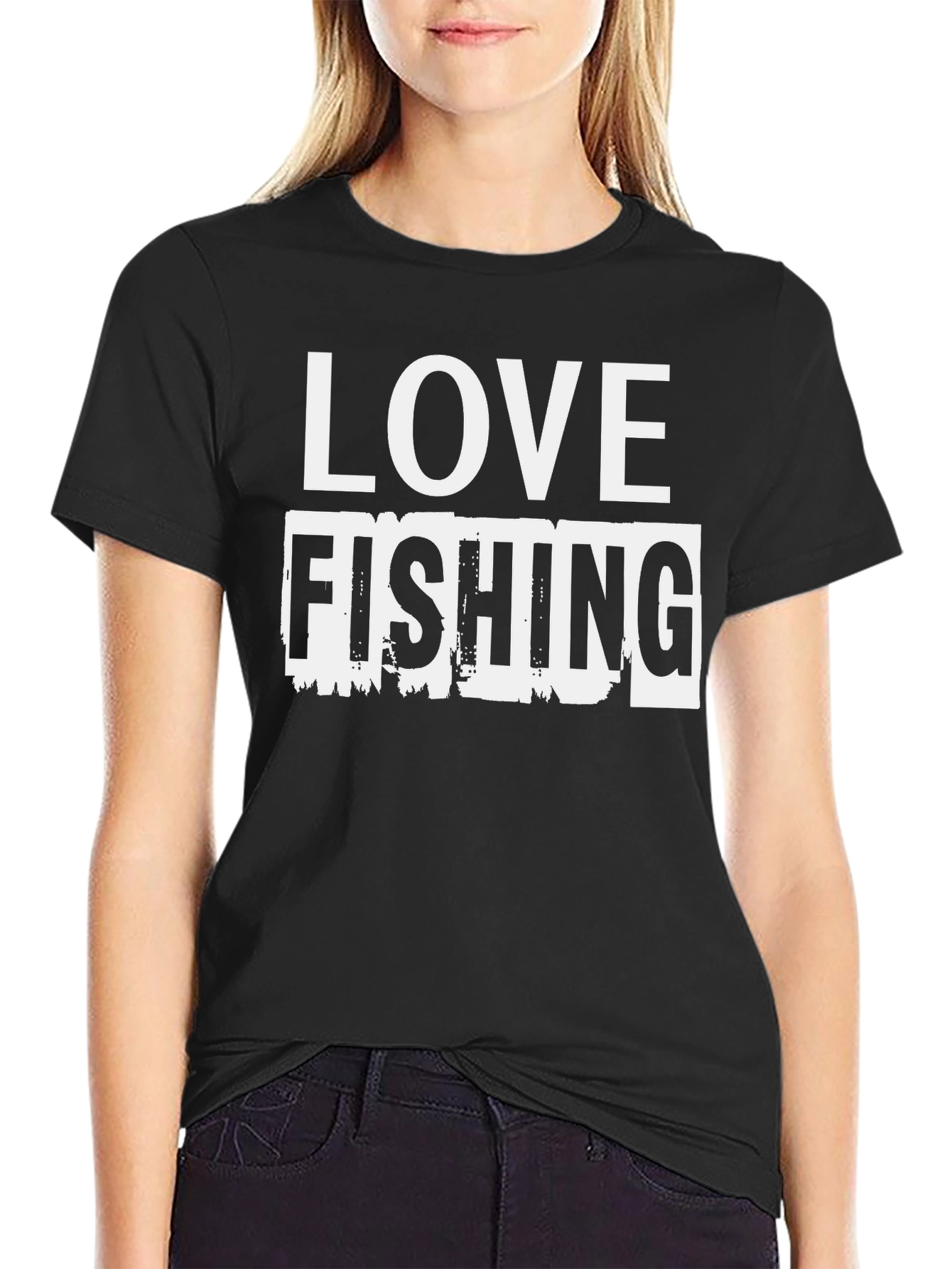 Love Fishing Black T-Shirt