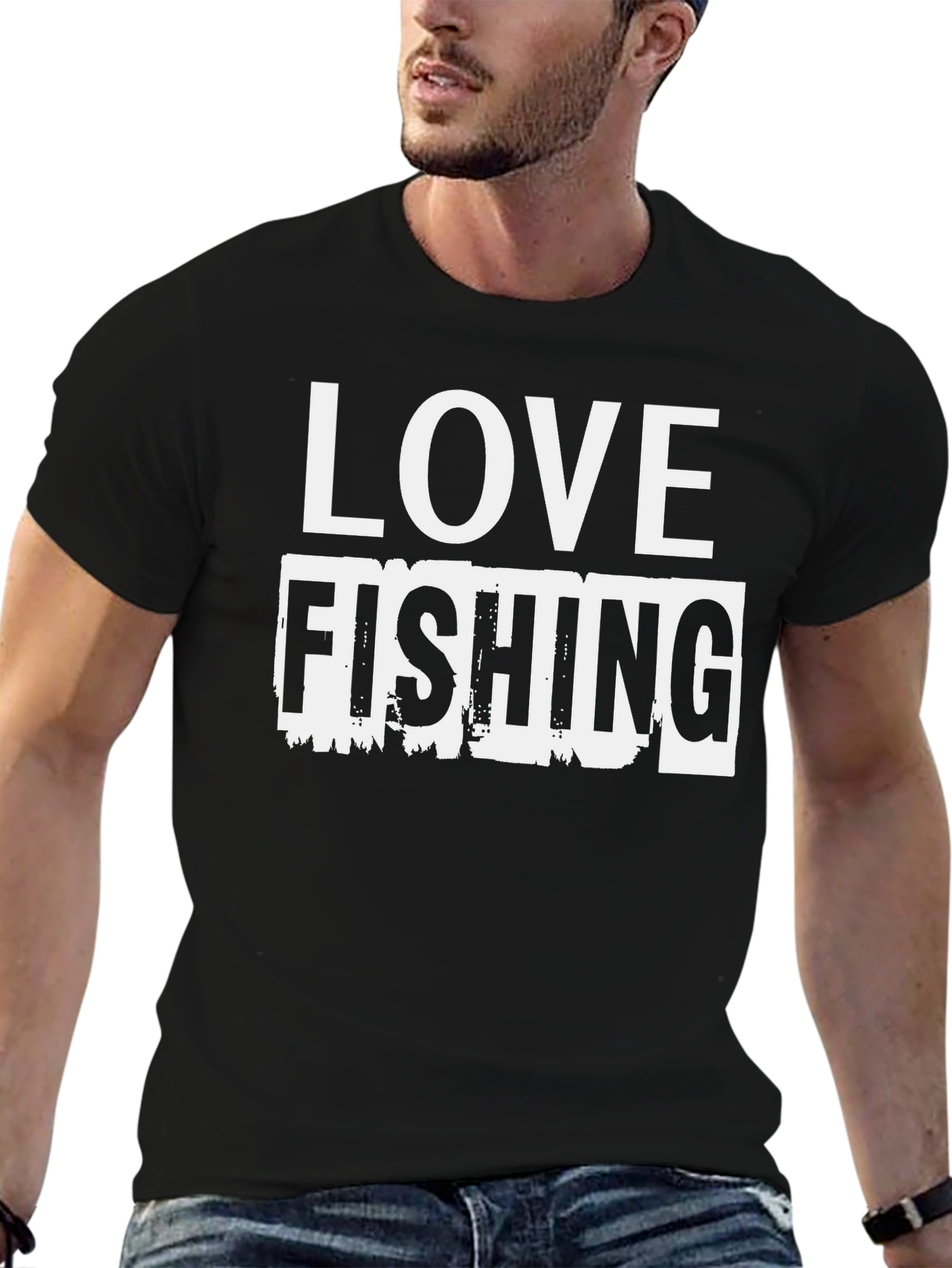Love Fishing Black T-Shirt