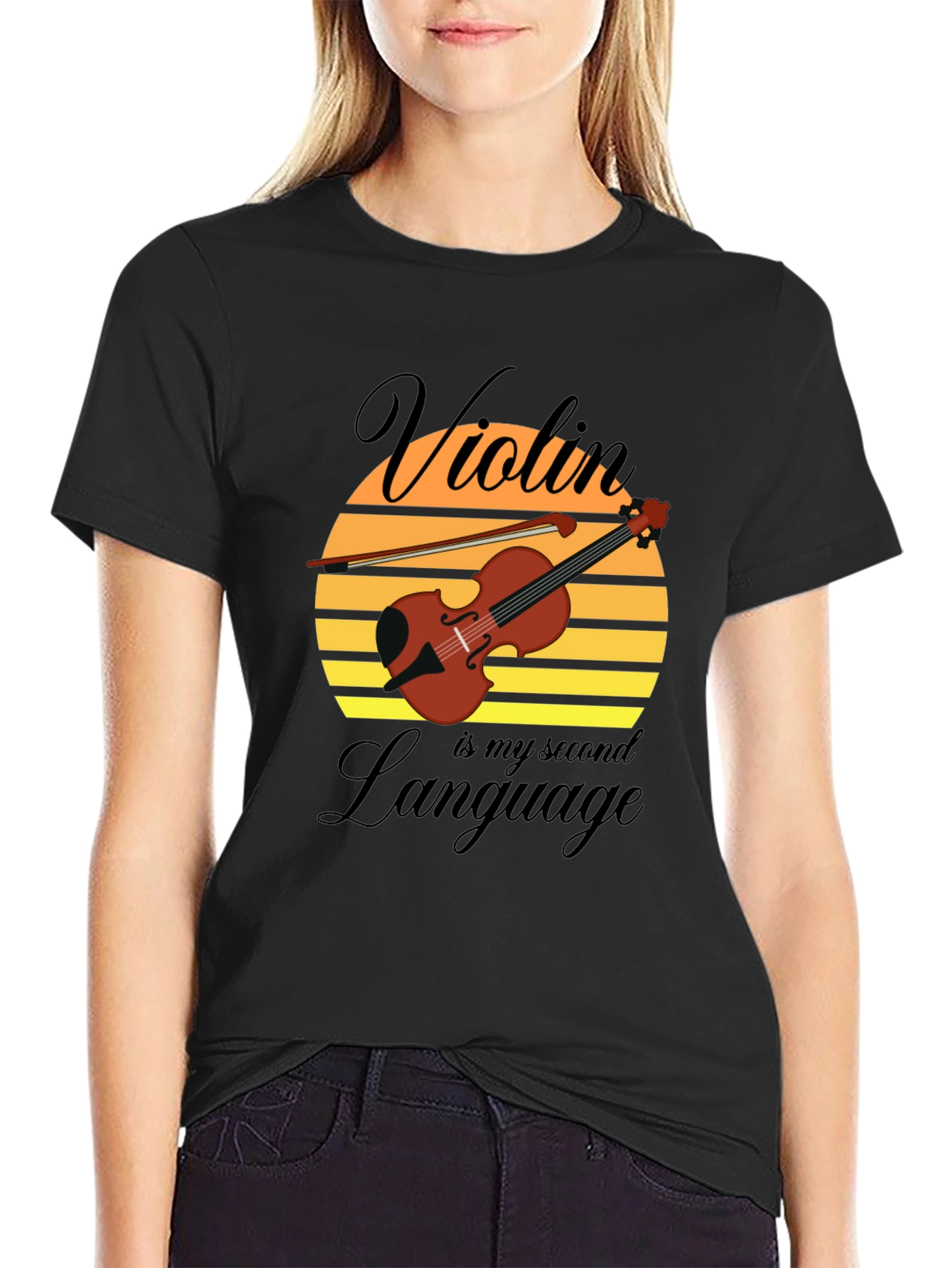 Violin is My Second Language Graphic Tee