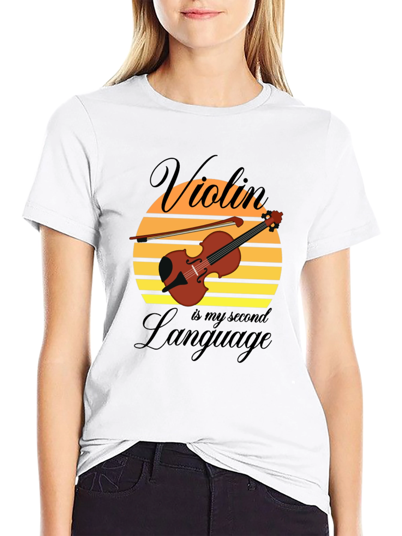 Violin is My Second Language Graphic Tee