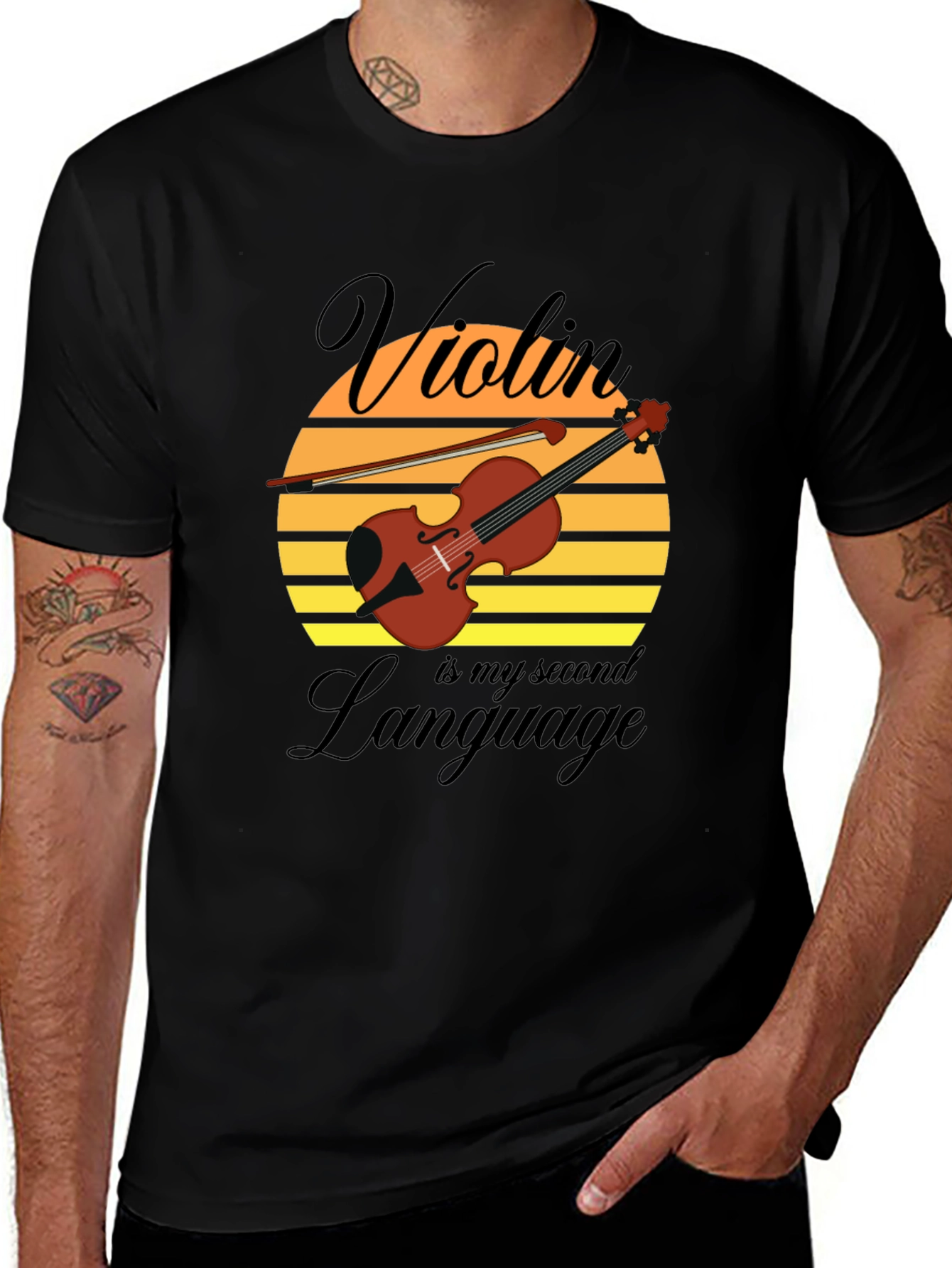 Violin is My Second Language Graphic Tee
