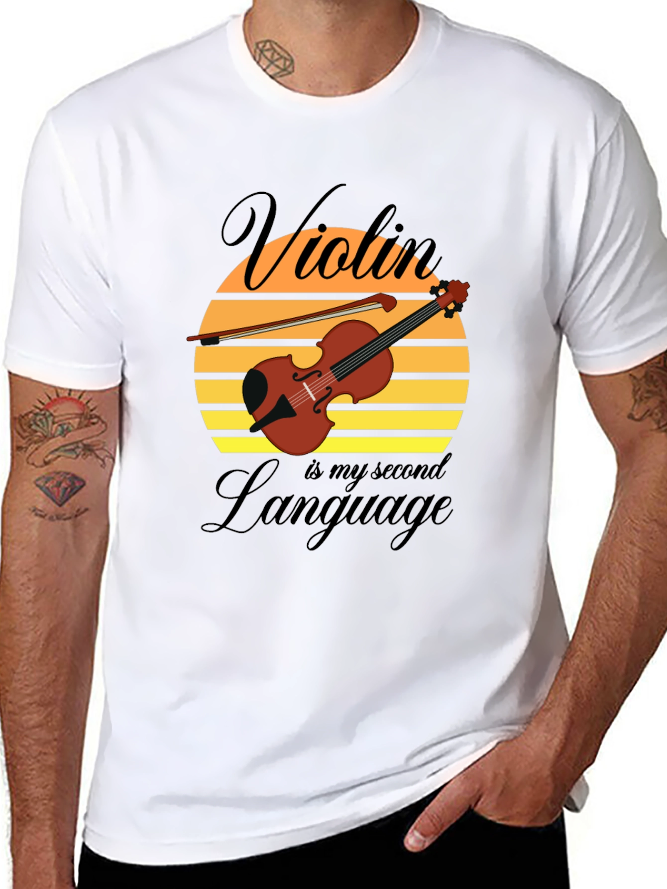 Violin is My Second Language Graphic Tee