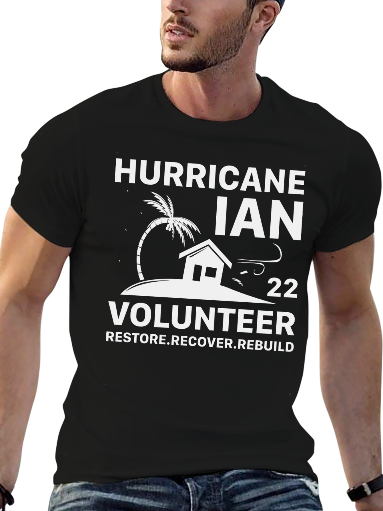 Hurricane Ian Volunteer T-Shirt - Restore Recover Rebuild