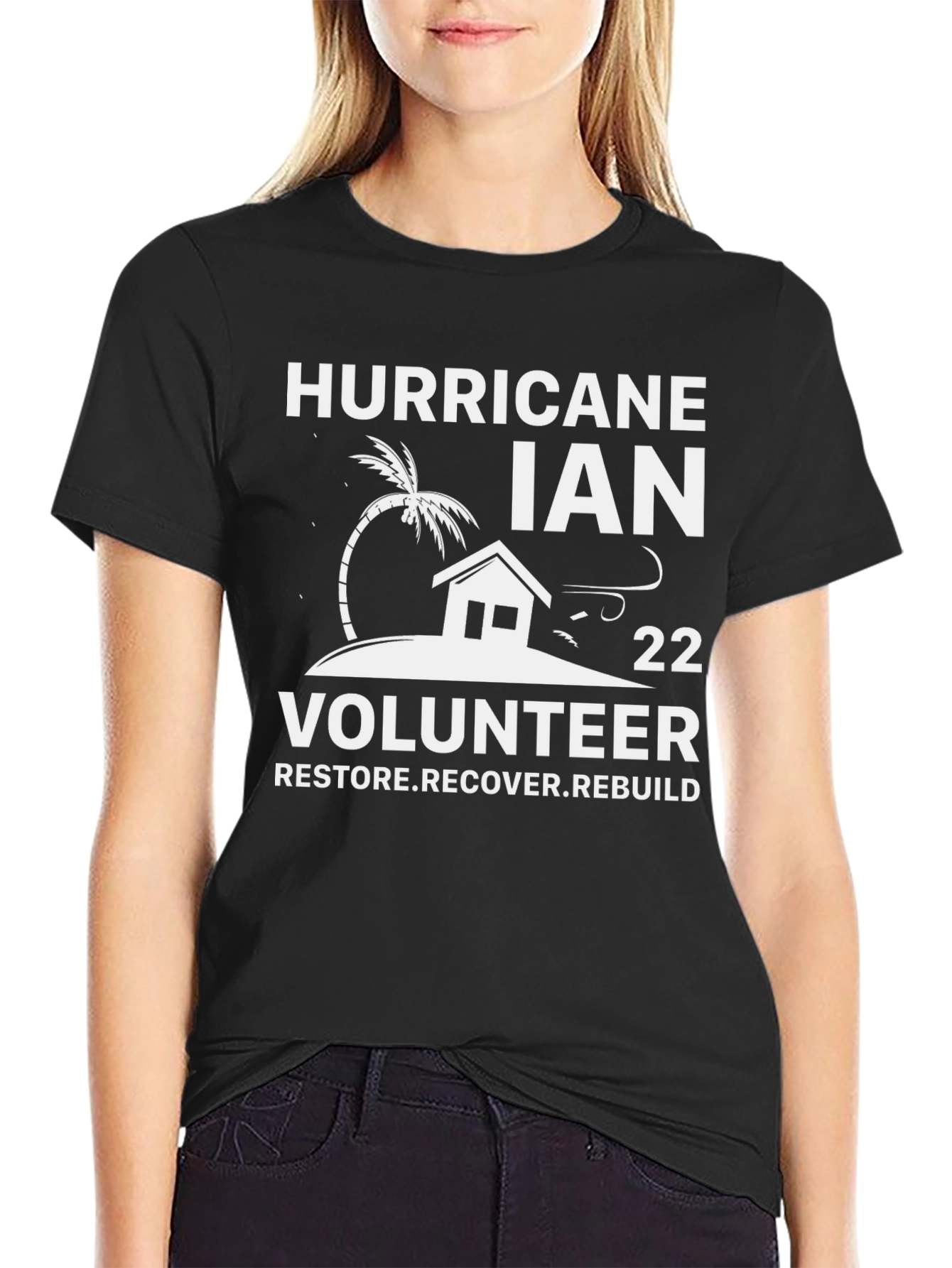 Hurricane Ian Volunteer T-Shirt - Restore Recover Rebuild